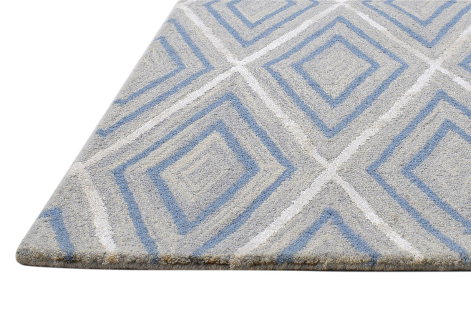 5' X 8' Rug Wool Grey Modern Hand Tufted Moroccan Diamond Room Size Carpet   7864108810389