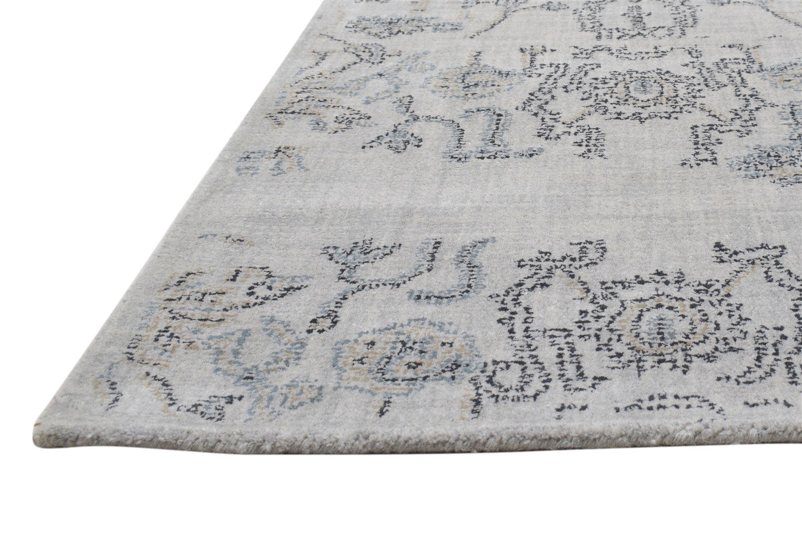 5' X 8' Rug Wool Grey Modern Hand Tufted Oushak Floral Room Size Carpet   7864096620693