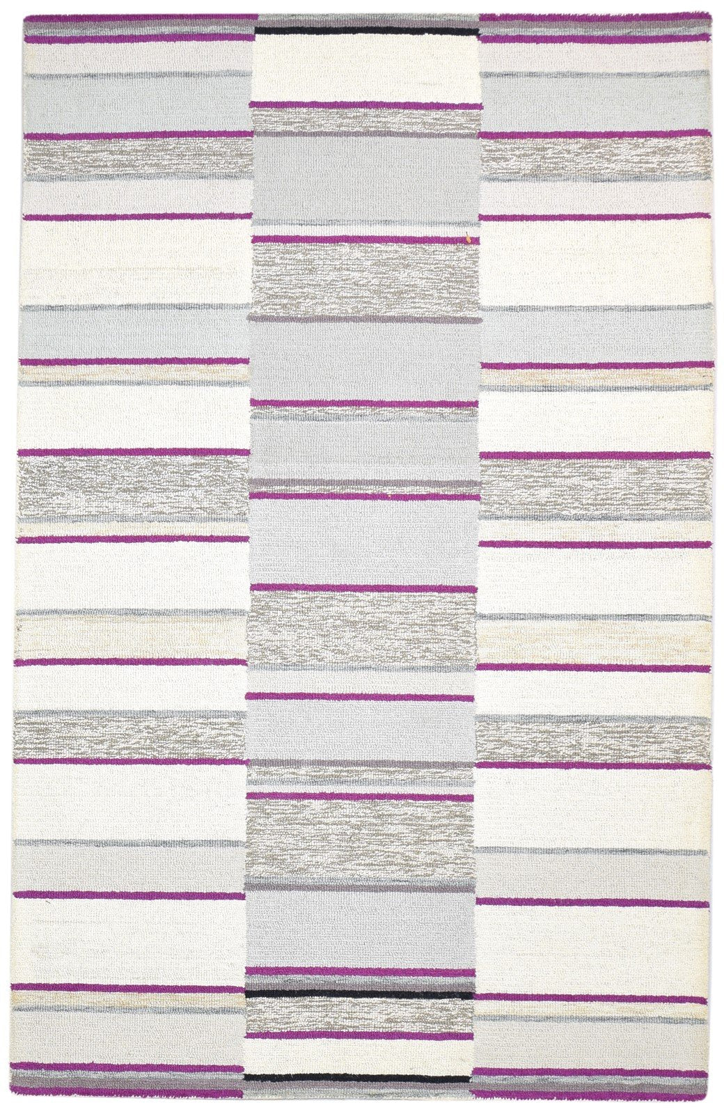 5' X 8' Rug Wool Grey Modern Hand Tufted Scandinavian Striped Room Size Carpet   7864263770261