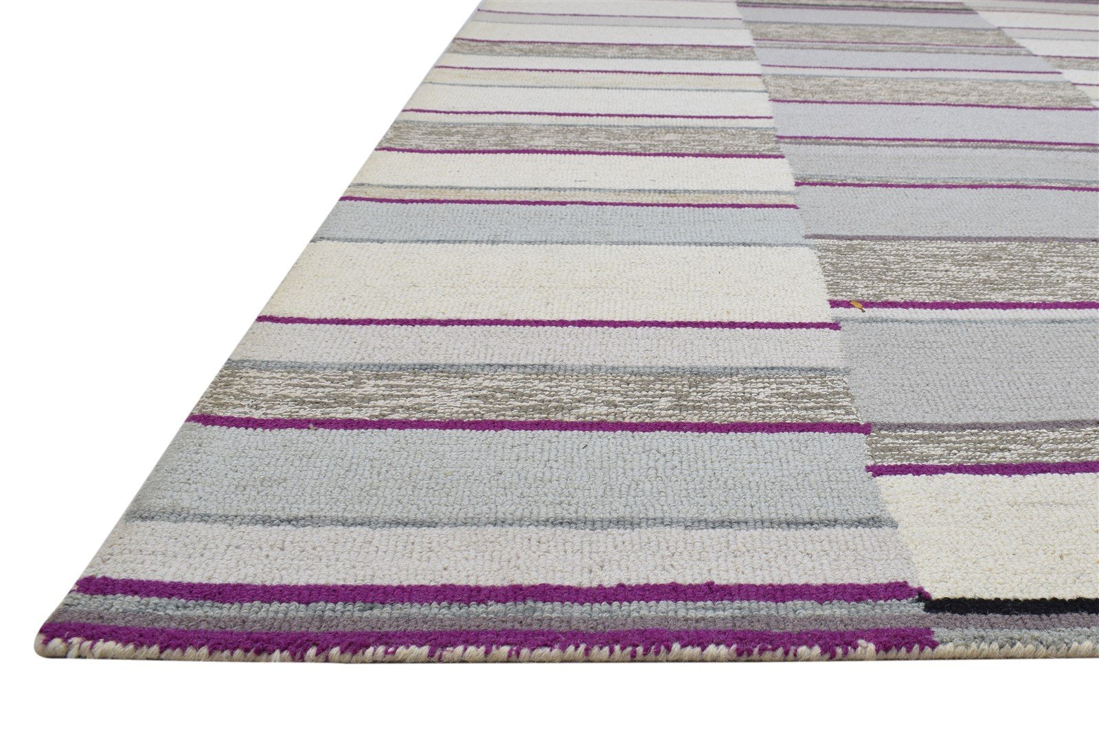 5' X 8' Rug Wool Grey Modern Hand Tufted Scandinavian Striped Room Size Carpet   7864263770261