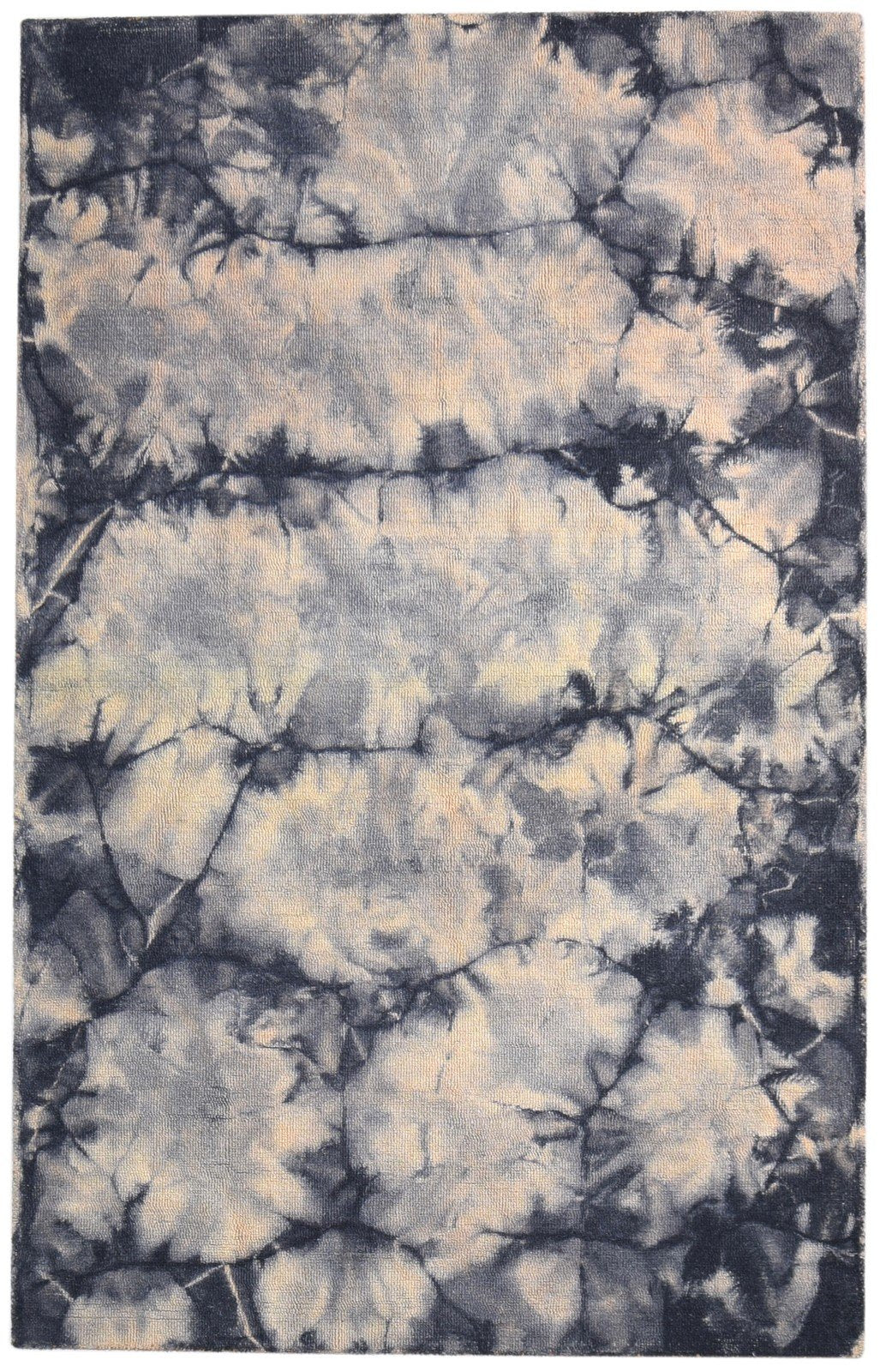 5' X 8' Rug Wool Grey Modern Hand Tufted Shibori Tie Dye Room Size Carpet   7865202180245