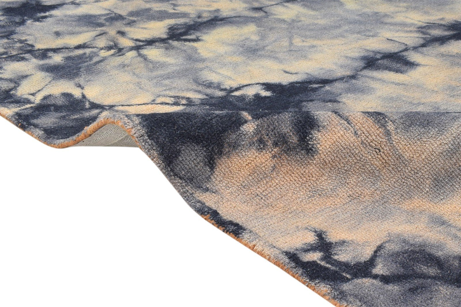 Claudie 5' X 8' Rug Wool Grey Modern Hand Tufted Shibori Tie Dye   7865202180245