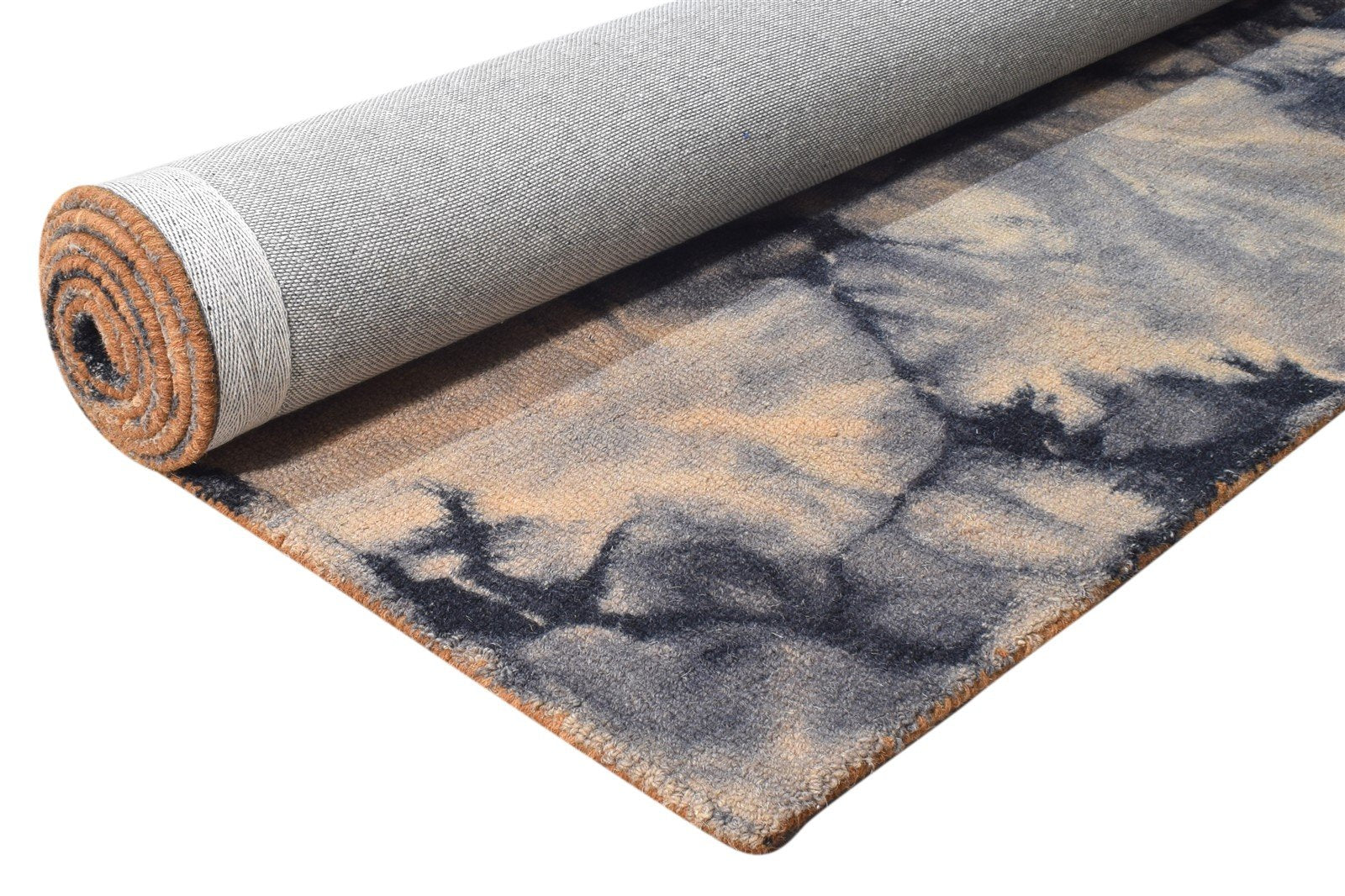 Claudie 5' X 8' Rug Wool Grey Modern Hand Tufted Shibori Tie Dye   7865202180245