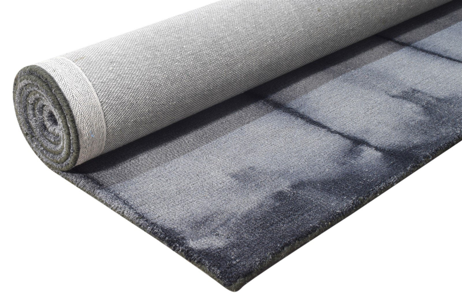5' X 8' Rug Wool Grey Modern Hand Tufted Shibori Tie Dye Room Size Carpet   7865204048021