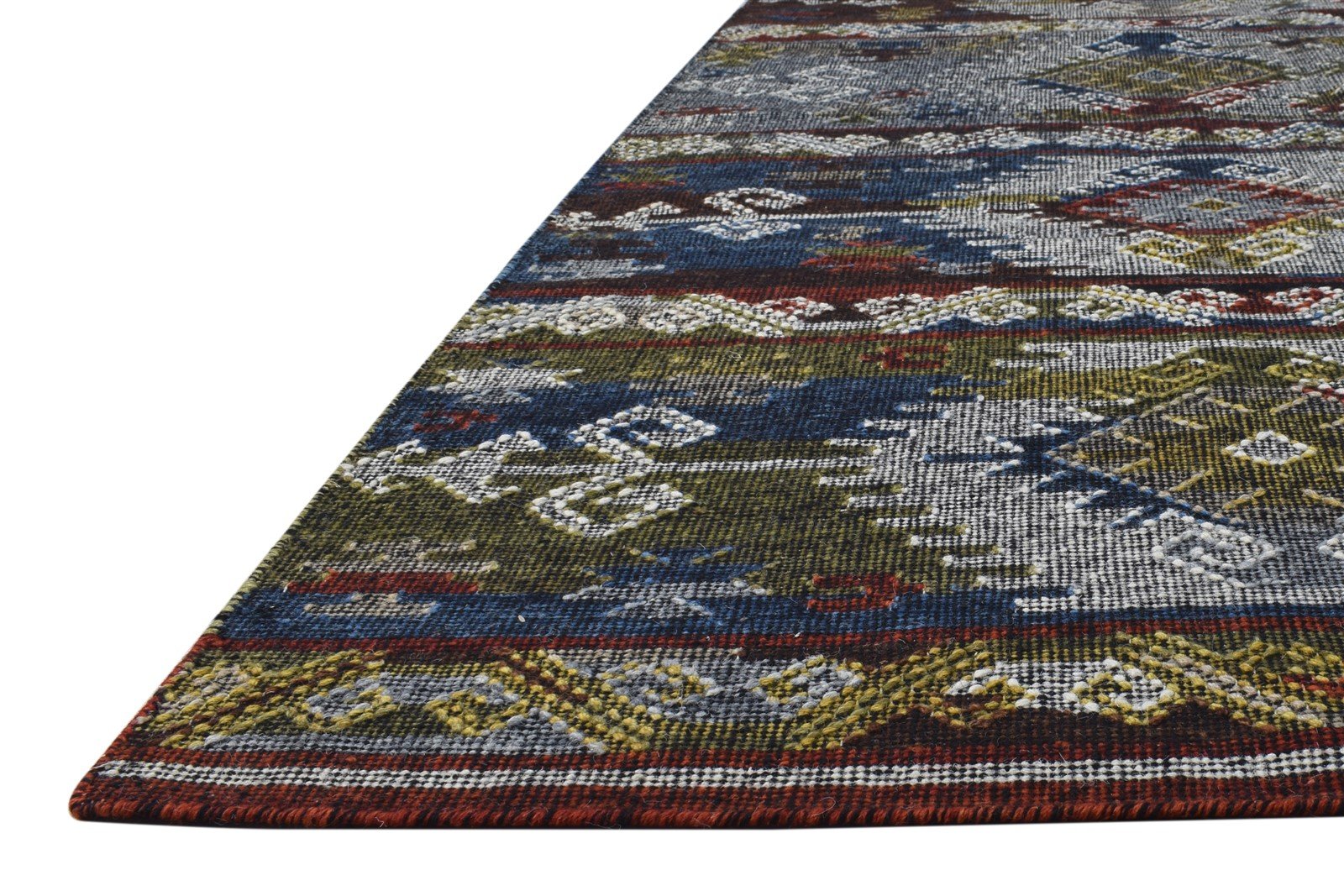 5' X 8' Rug Wool Grey Persien Dhurrie Southwestern Tribal Room Size Carpet   7865191891093