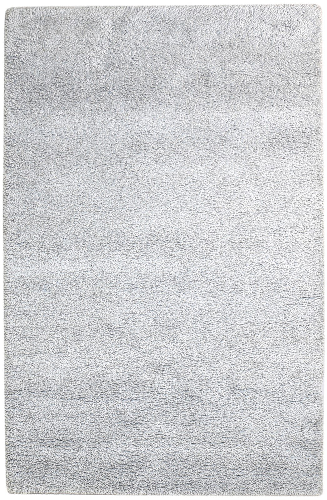5' X 8' Rug Wool Grey Shag Hand Knotted Scandinavian Solid Room Size Carpet   7865244909717
