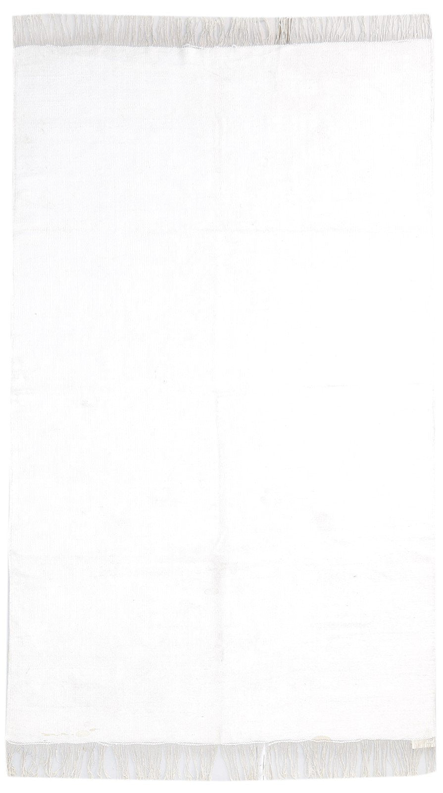 5' X 8' Rug Wool Ivory Modern Dhurrie Scandinavian Solid Room Size Carpet   7865143001237