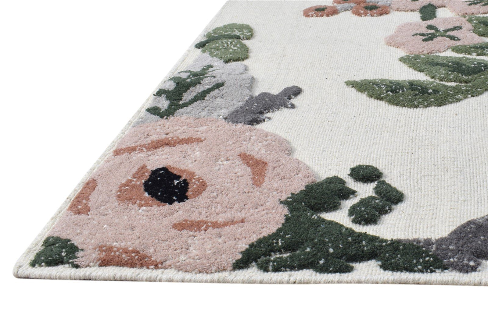 5' X 8' Rug Wool Ivory Modern Hand Tufted French Floral Room Size Carpet   7864998166677