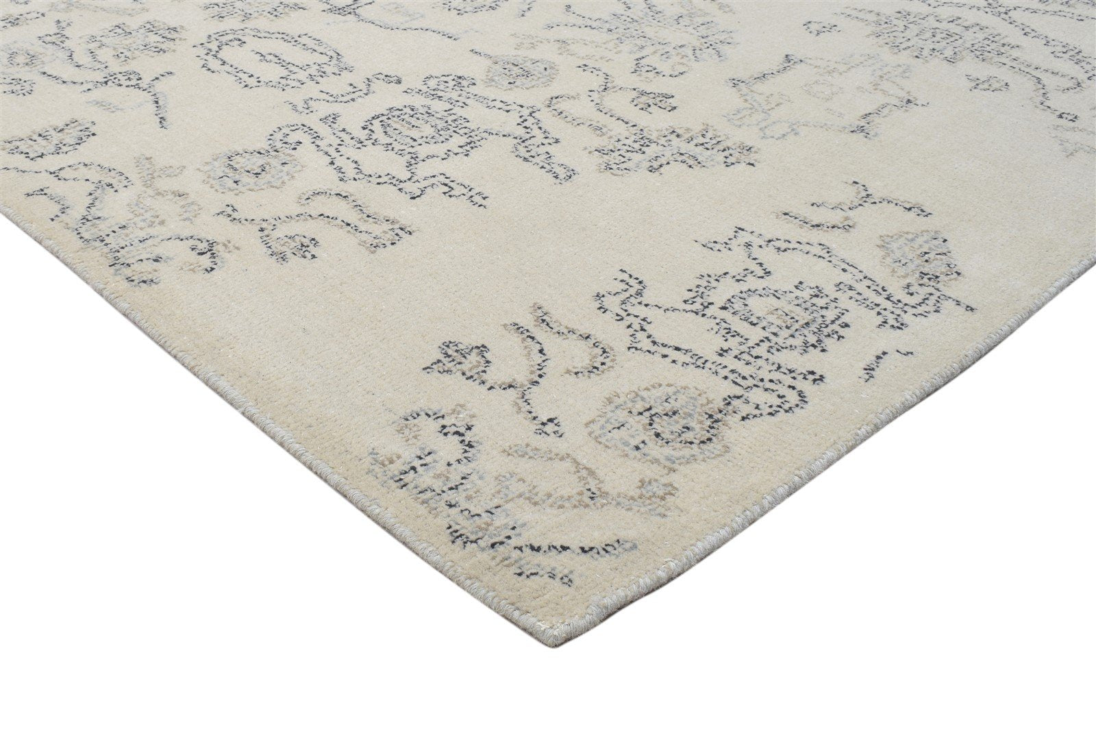 5' X 8' Rug Wool Oatmeal Erased Hand Tufted Oushak Floral Room Size Carpet   7864094883989