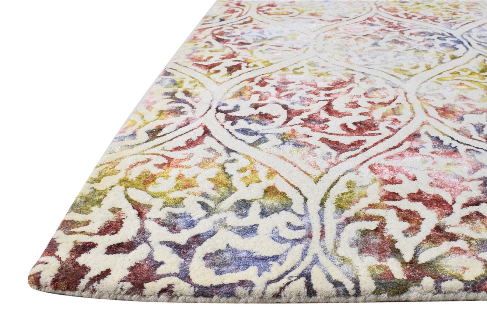 5' X 8' Rug Wool Off-White Modern Hand Tufted European Damask Room Size Carpet   7865054462101