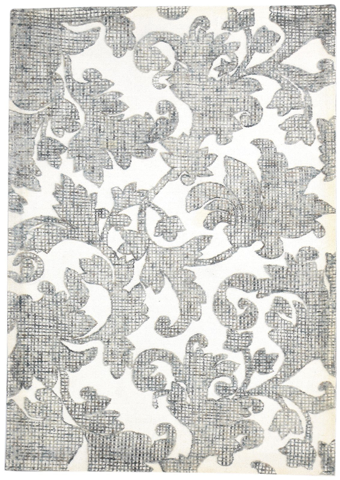 5' X 8' Rug Wool Off-White Modern Hand Tufted French Floral Room Size Carpet   7865074155669