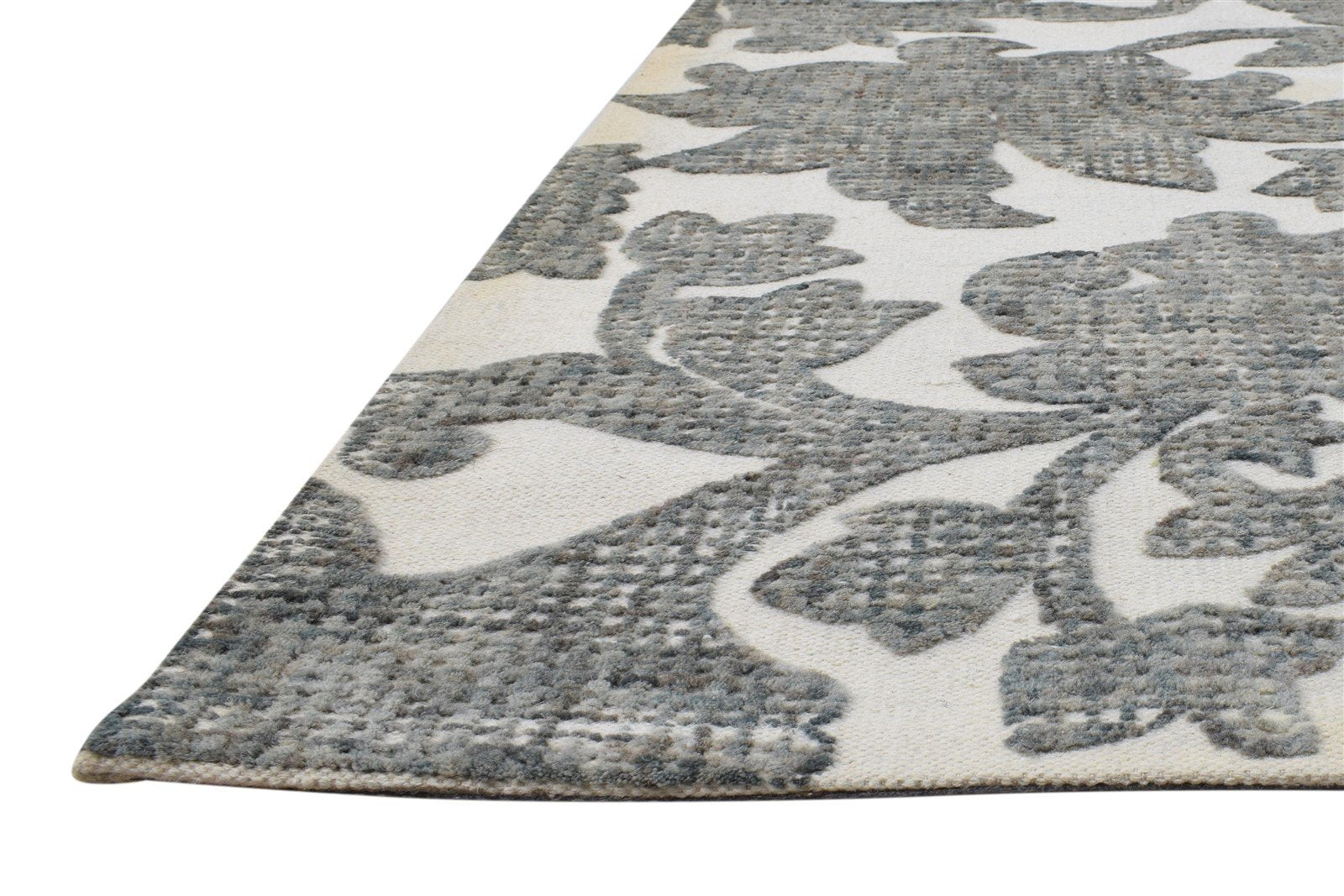 5' X 8' Rug Wool Off-White Modern Hand Tufted French Floral Room Size Carpet   7865074155669