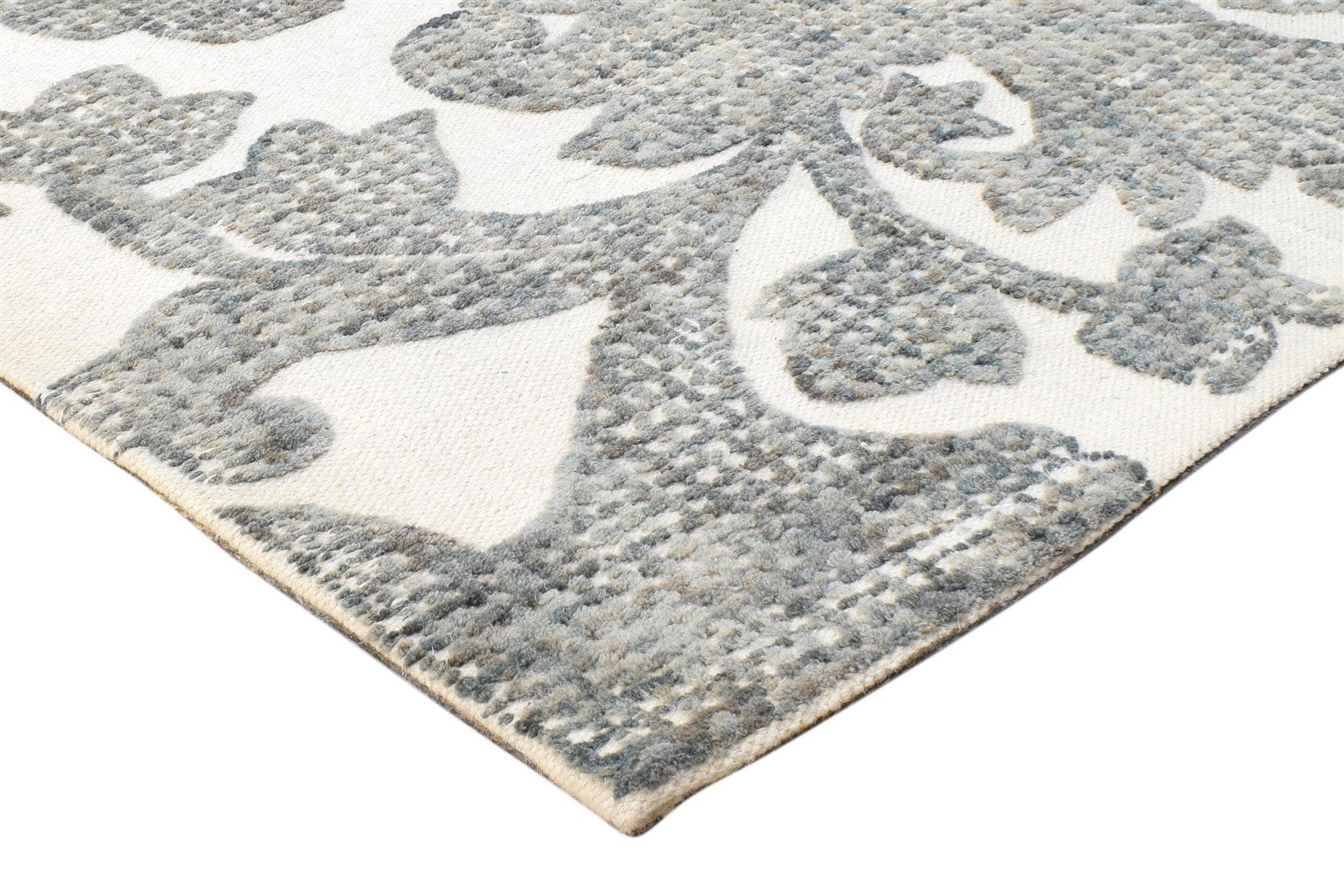 5' X 8' Rug Wool Off-White Modern Hand Tufted French Floral Room Size Carpet   7865074155669