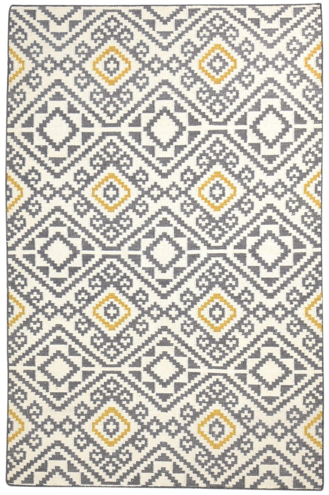 5' X 8' Rug Wool Off-White Southwestern Dhurrie American Tribal Room Size Carpet   7865051611285