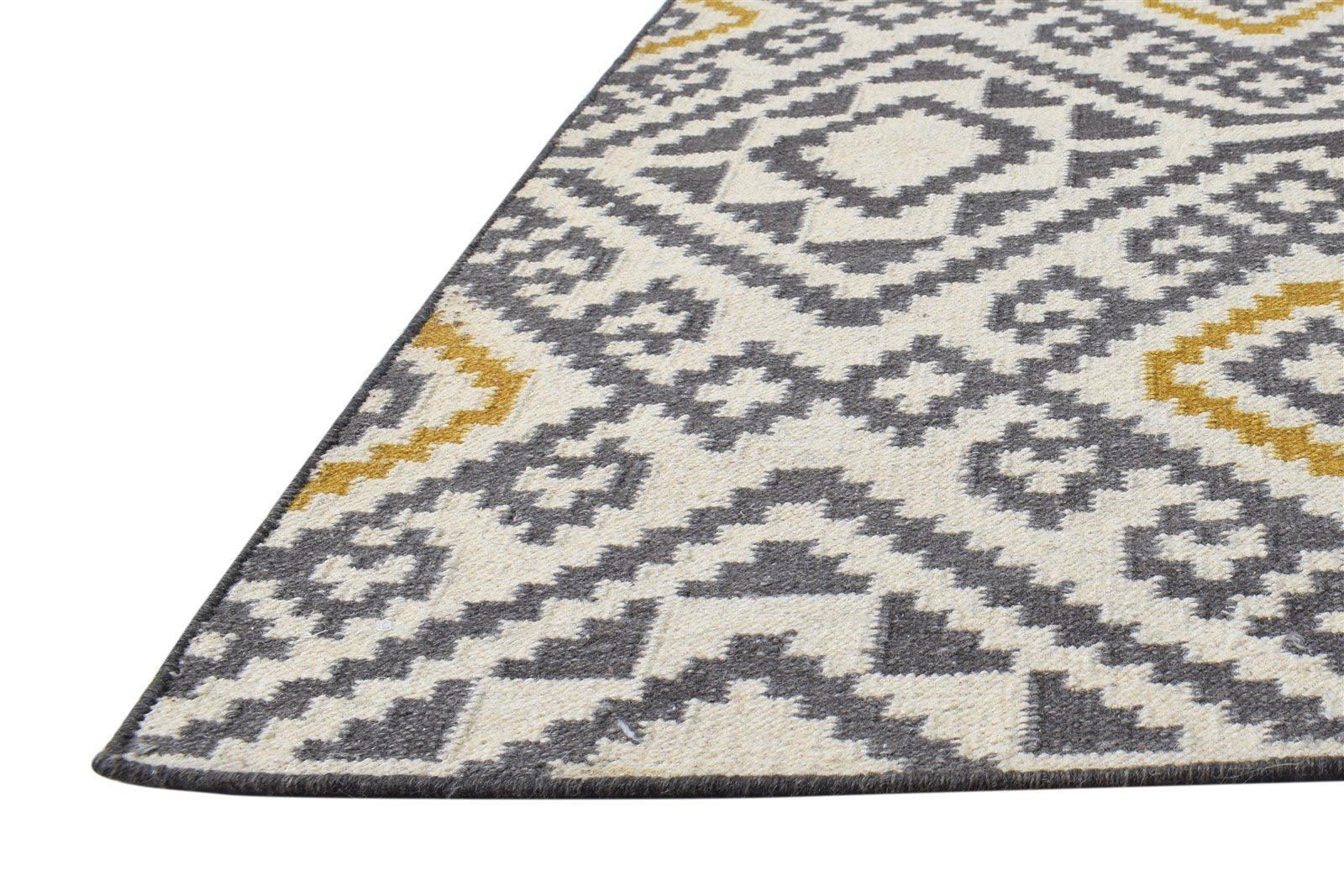 5' X 8' Rug Wool Off-White Southwestern Dhurrie American Tribal Room Size Carpet   7865051611285