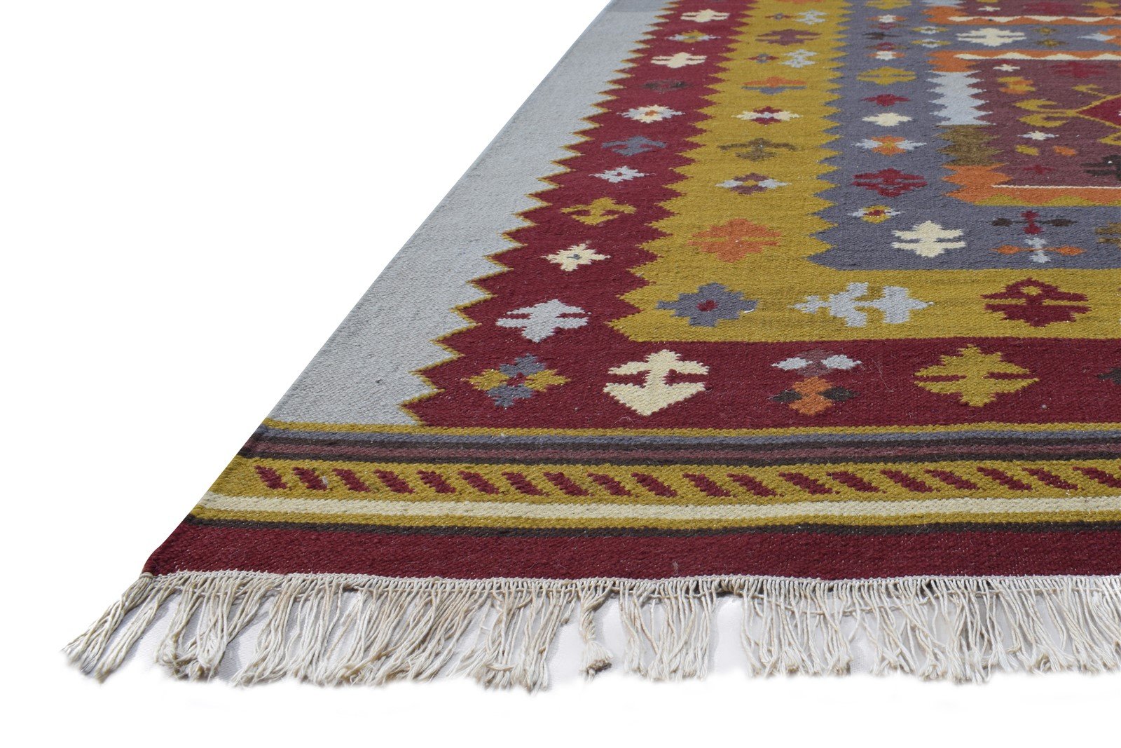 5' X 8' Rug Wool Red Southwestern Dhurrie American Tribal Room Size Carpet   7865076416661