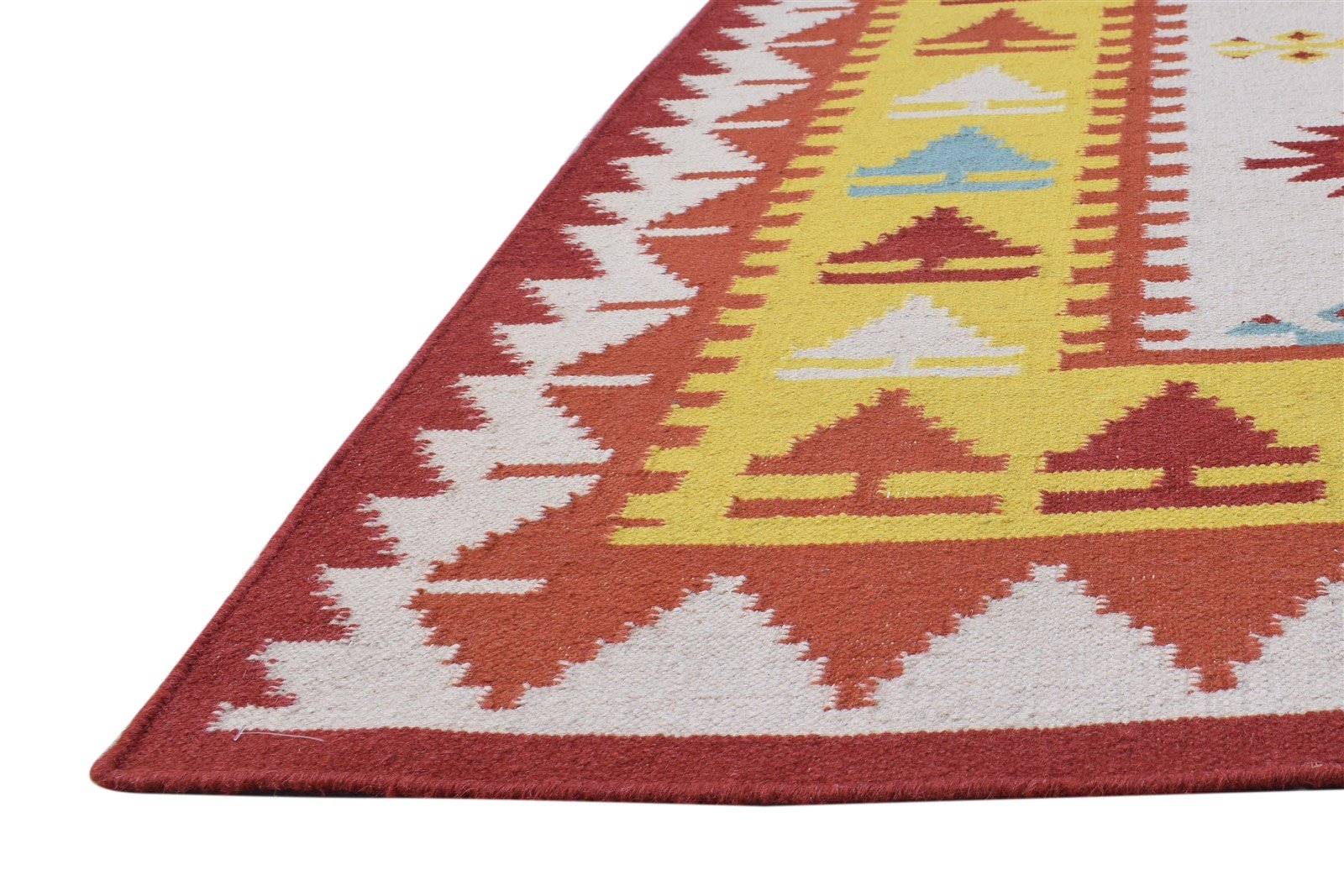 5' X 8' Rug Wool Red Southwestern Dhurrie American Tribal Room Size Carpet   7865022873749