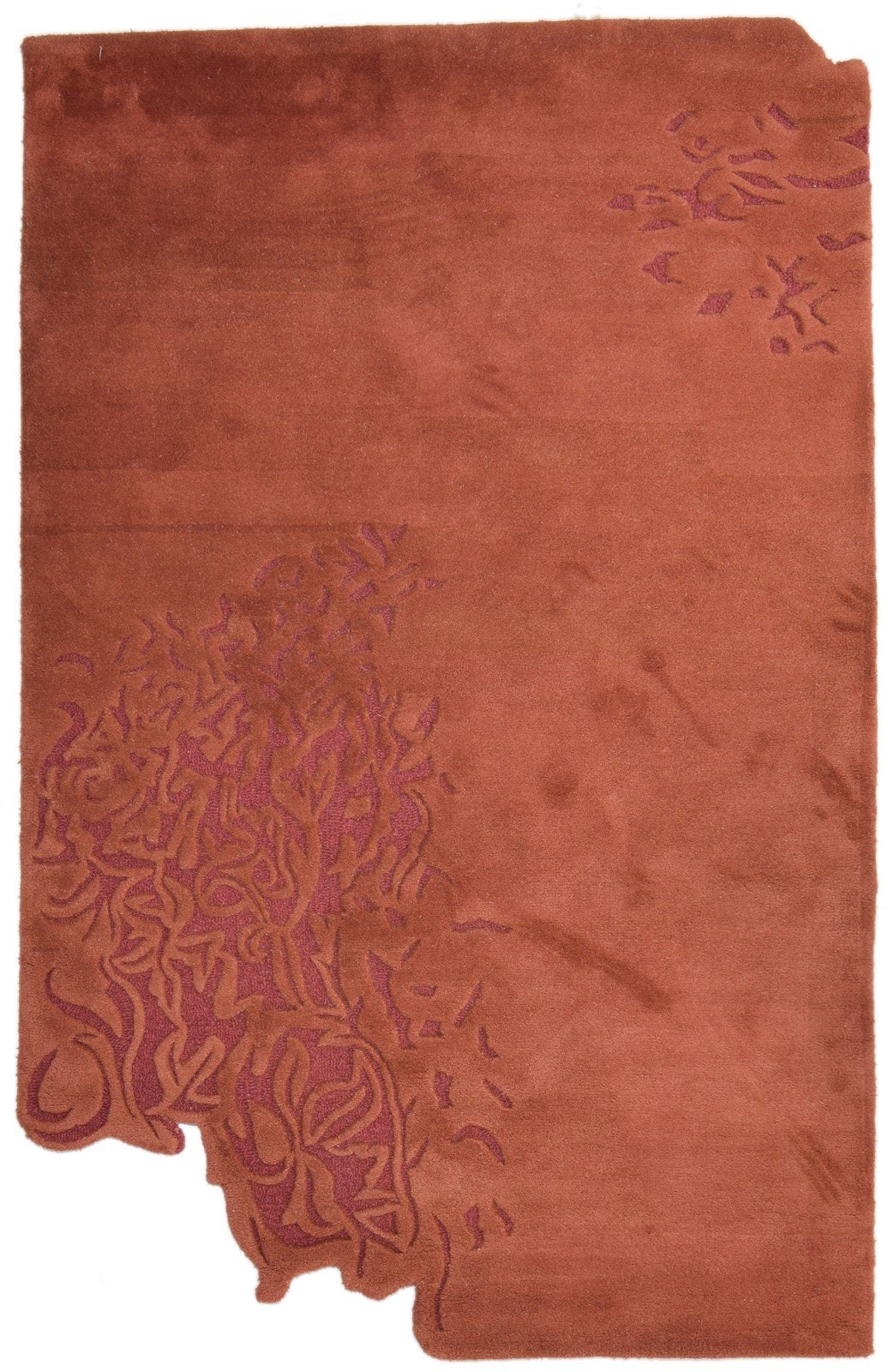 5' X 8' Rug Wool Rust Modern Hand Tufted French Floral Room Size Carpet   7864996233365