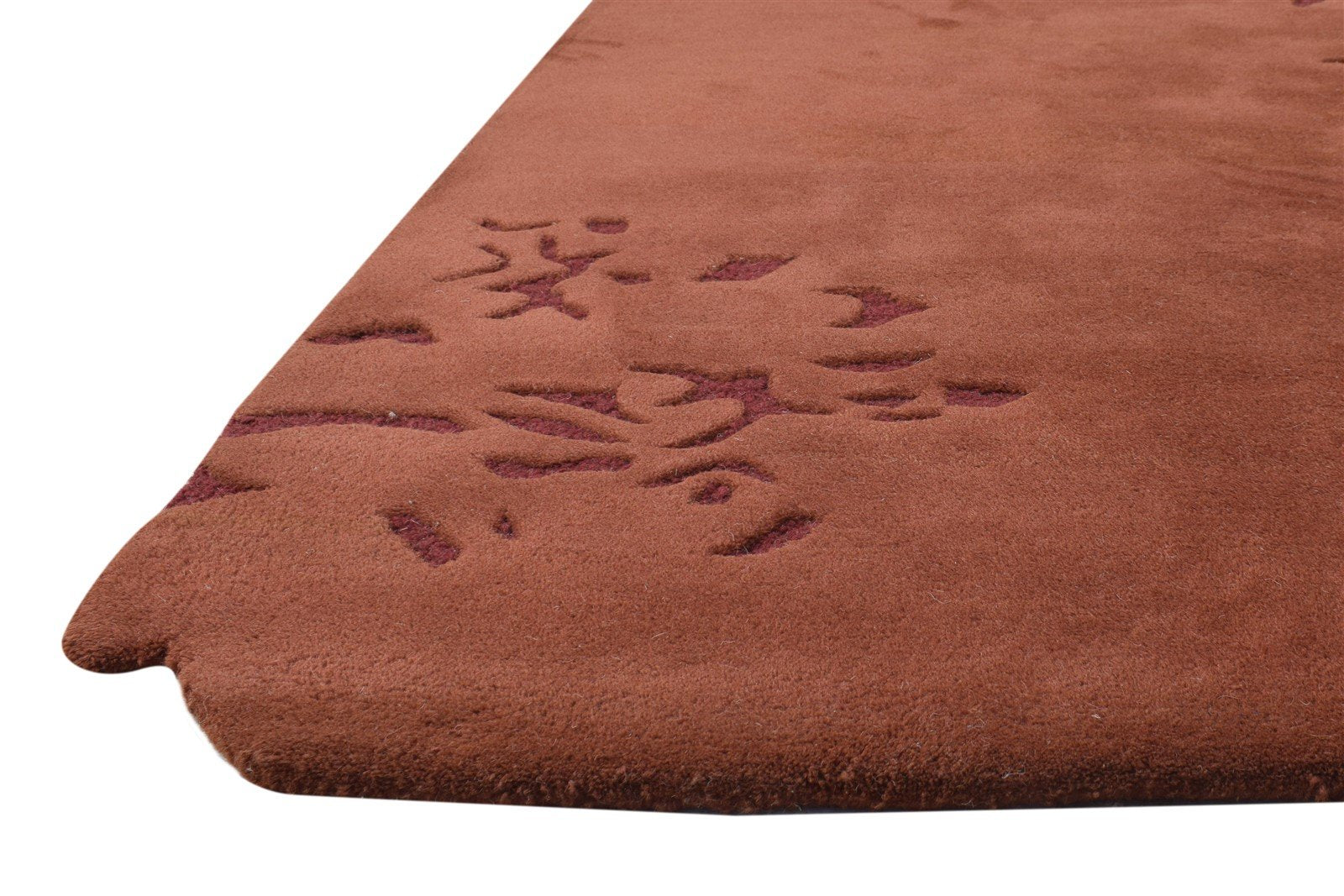 5' X 8' Rug Wool Rust Modern Hand Tufted French Floral Room Size Carpet   7864996233365