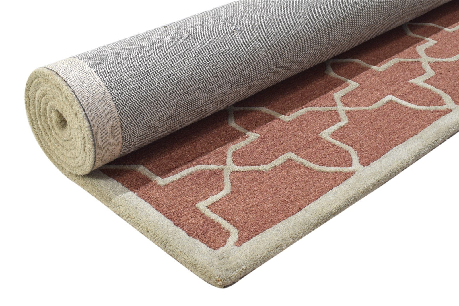 5' X 8' Rug Wool Rust Modern Hand Tufted Moroccan Trellis Room Size Carpet   7864260067477