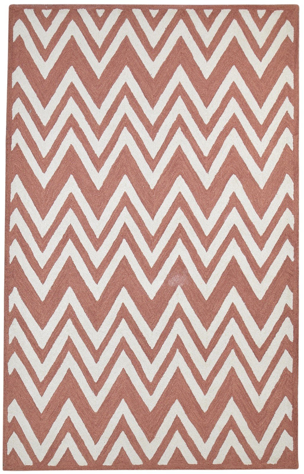5' X 8' Rug Wool Rust Modern Hand Tufted Scandinavian Chevron Room Size Carpet   7864265244821