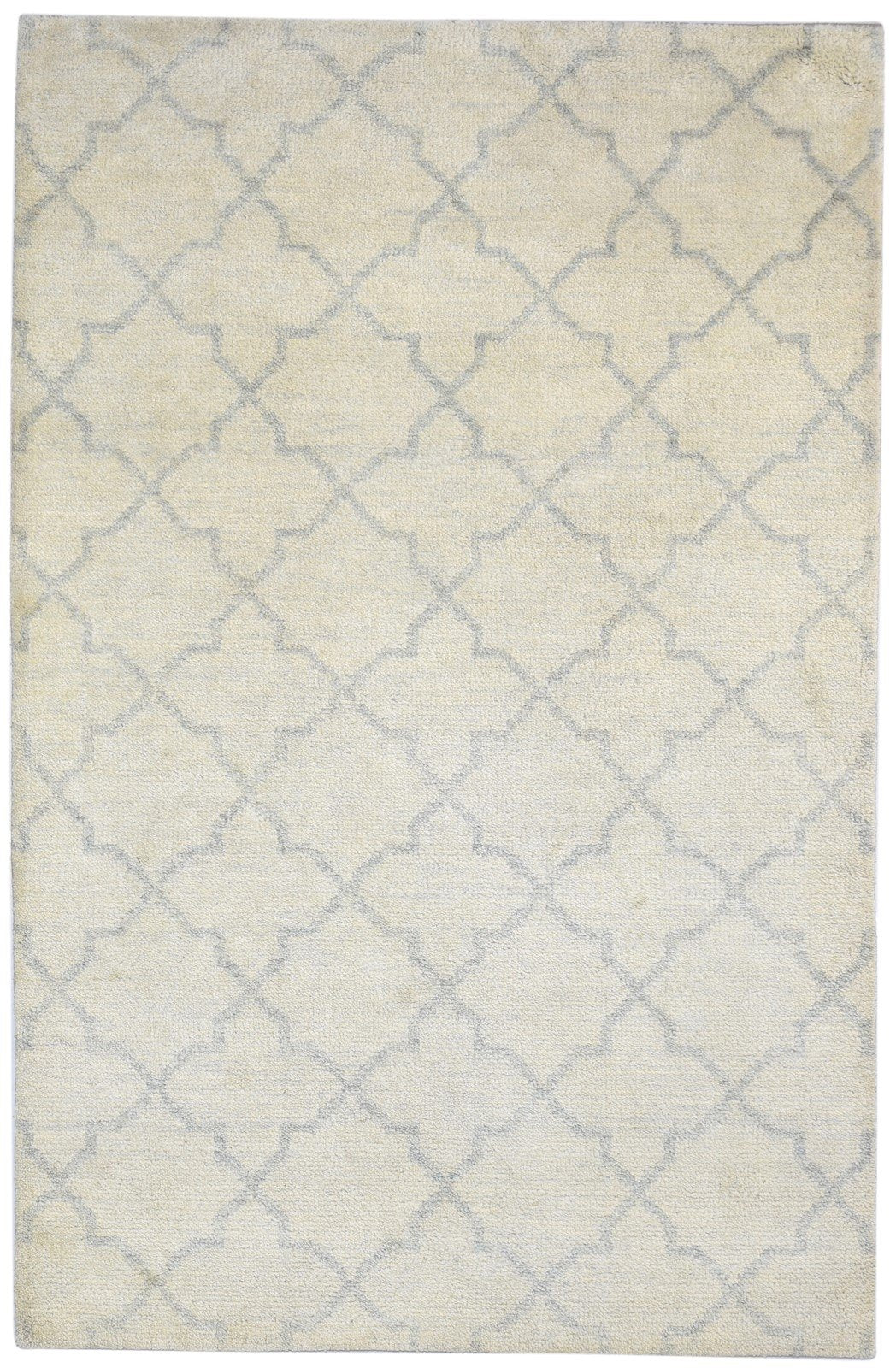 5' X 8' Rug Wool Sand Modern Hand Knotted Moroccan Trellis Room Size Carpet   7864511627413