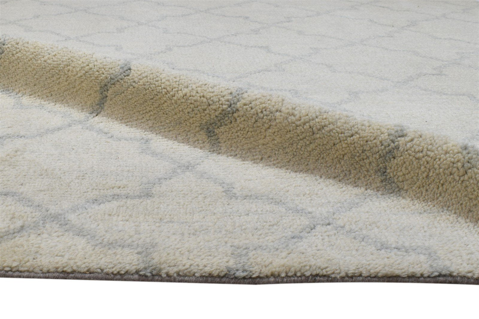 Aurelie 5' X 8' Rug Wool Sand Modern Hand Knotted Moroccan Trellis   7864511627413