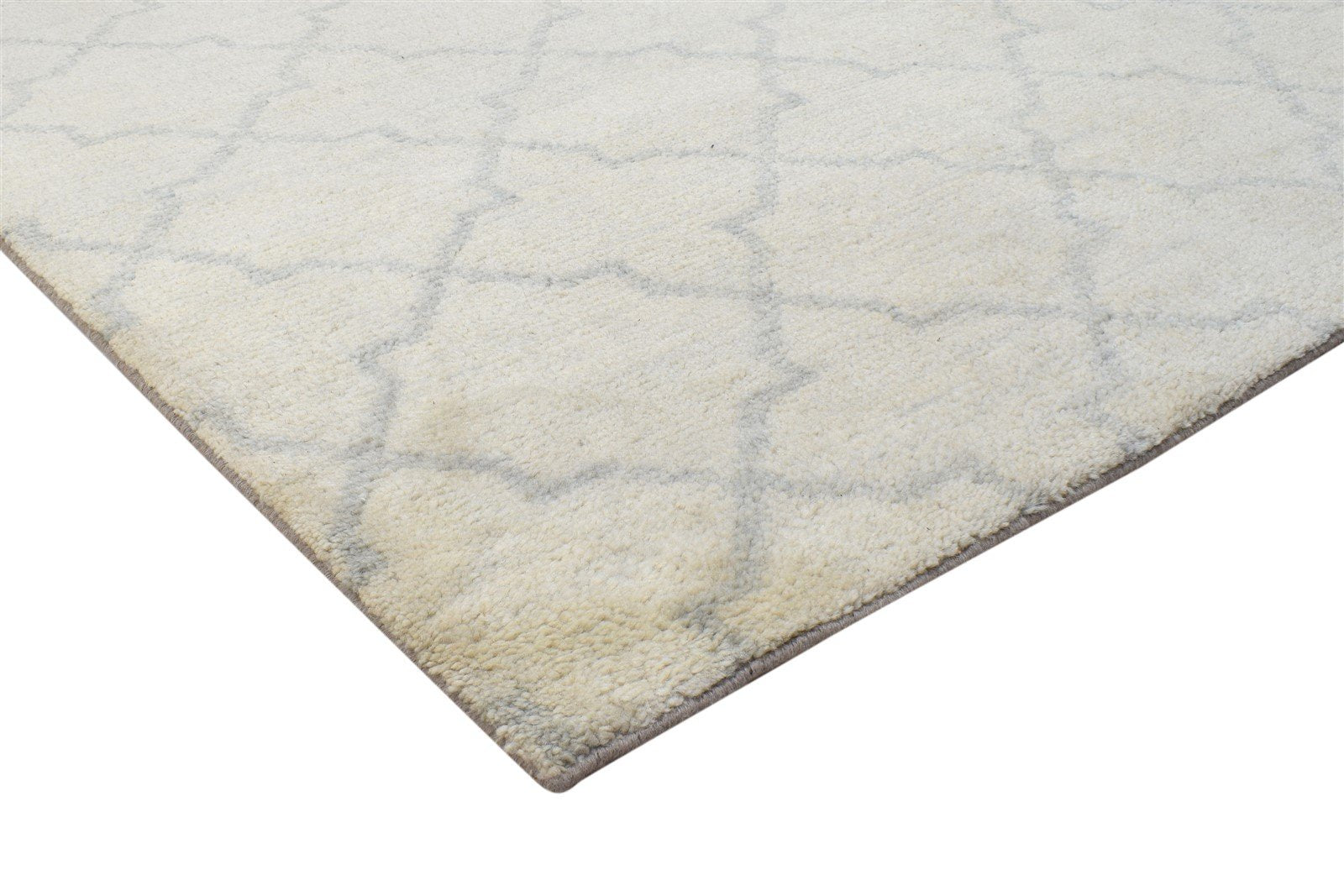 Aurelie 5' X 8' Rug Wool Sand Modern Hand Knotted Moroccan Trellis   7864511627413