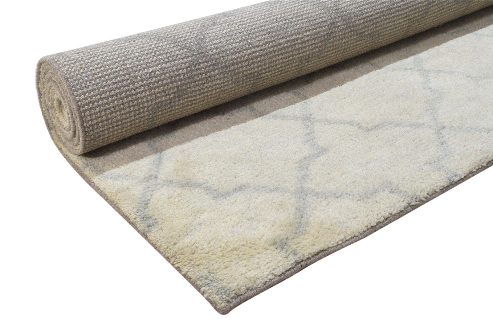 Aurelie 5' X 8' Rug Wool Sand Modern Hand Knotted Moroccan Trellis   7864511627413