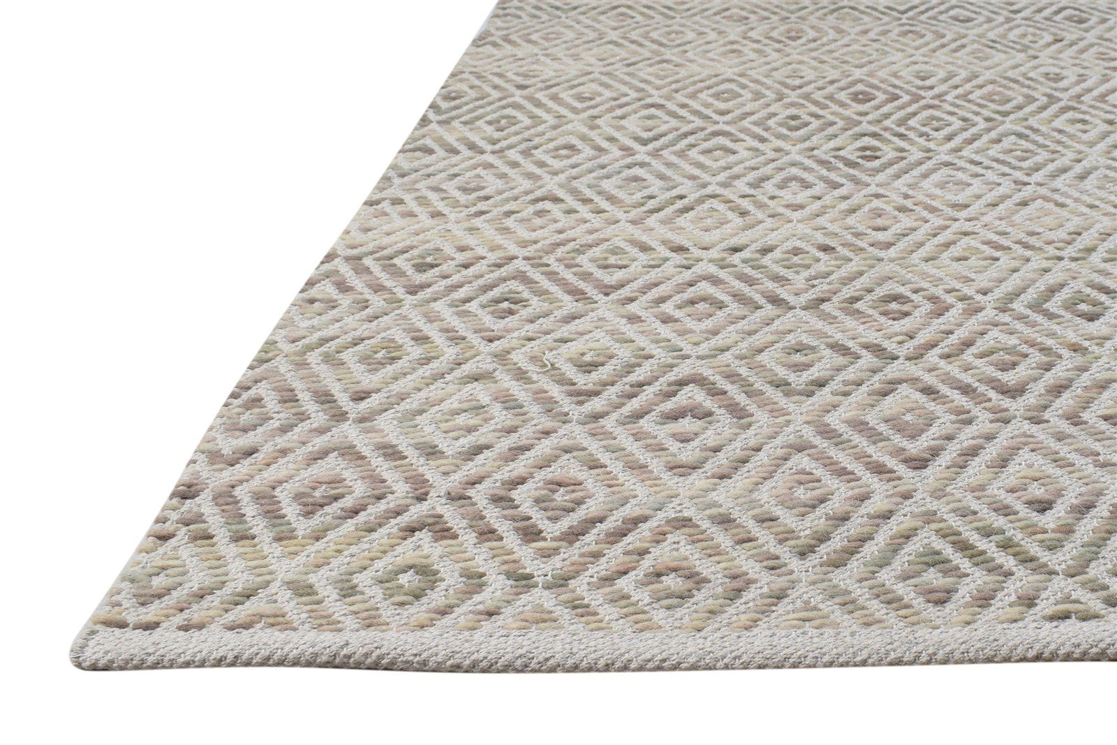 Bird 5' X 8' Rug Wool Sand Modern Hand Woven Scandinavian Diamond   7864932696213