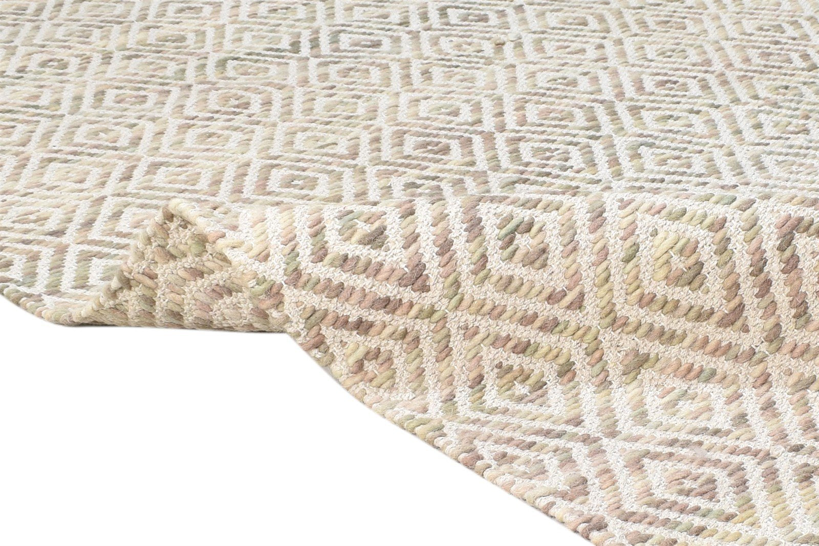 Bird 5' X 8' Rug Wool Sand Modern Hand Woven Scandinavian Diamond   7864932696213
