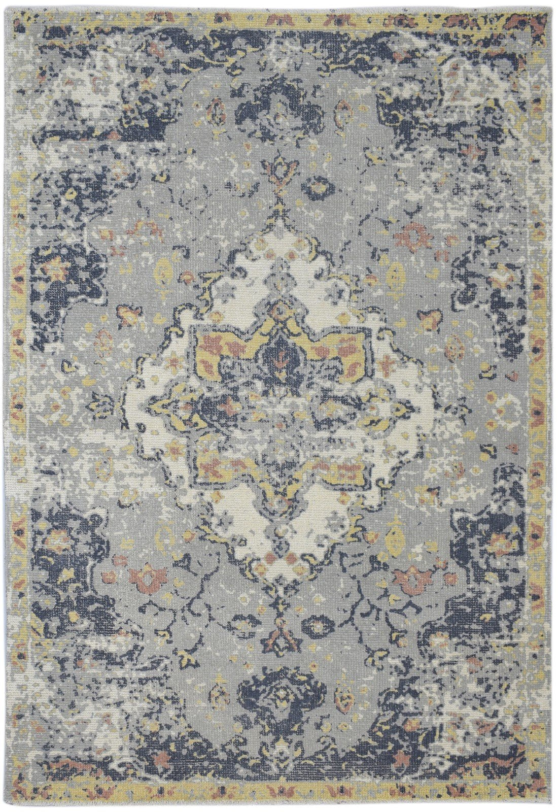 Wool Grey Rug 6X9 Persian Hand Knotted Heriz-Indian Distressed Room Size Carpet