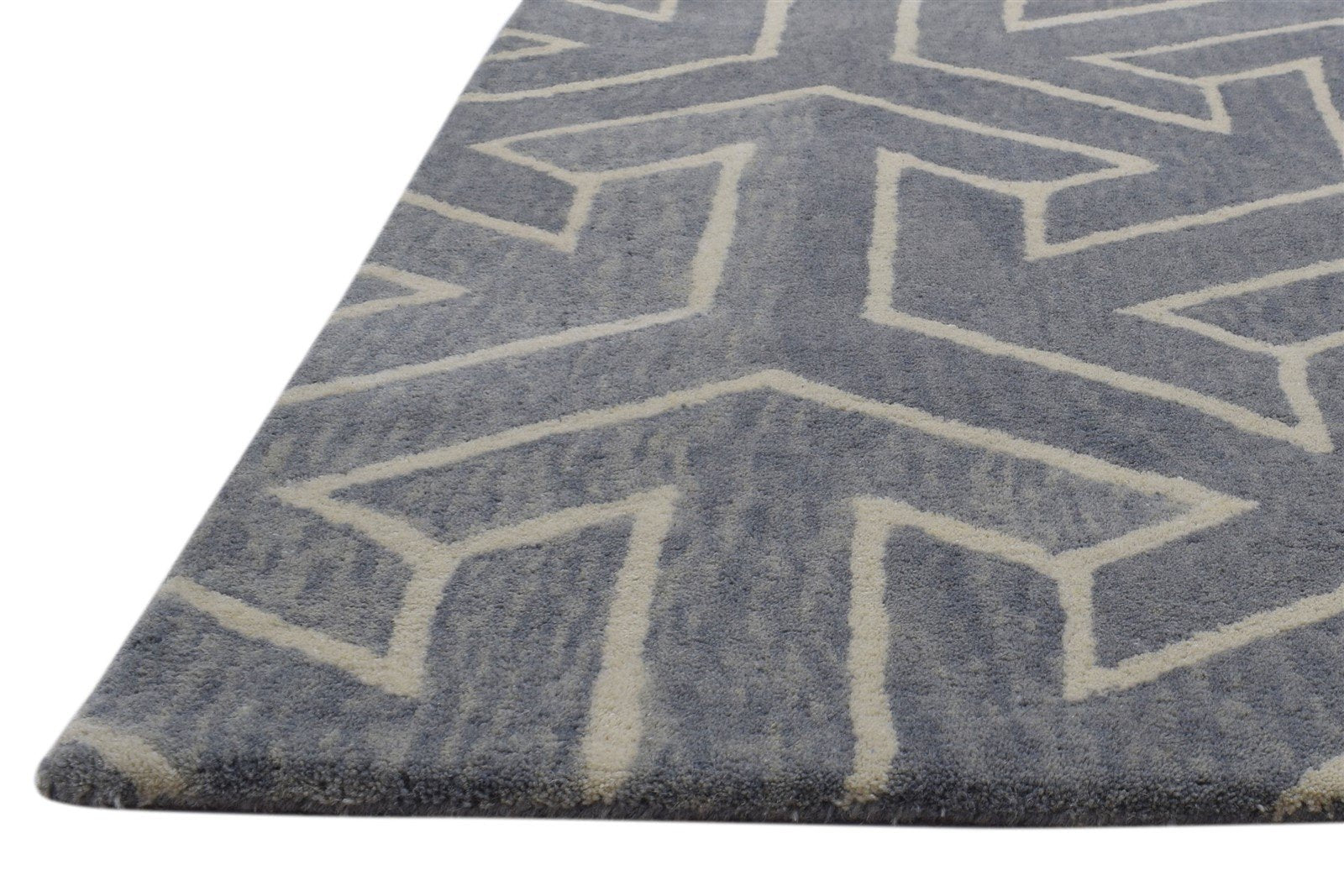 100% Wool Grey Rug 4X6 Modern Hand Tufted Scandinavian Arrow Room Size Carpet