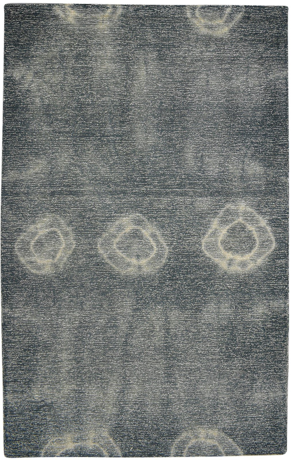 100% Wool / Art Silk Charcoal Rug 5X8 Modern Hand Tufted Shibori Tie Dye Room Size 