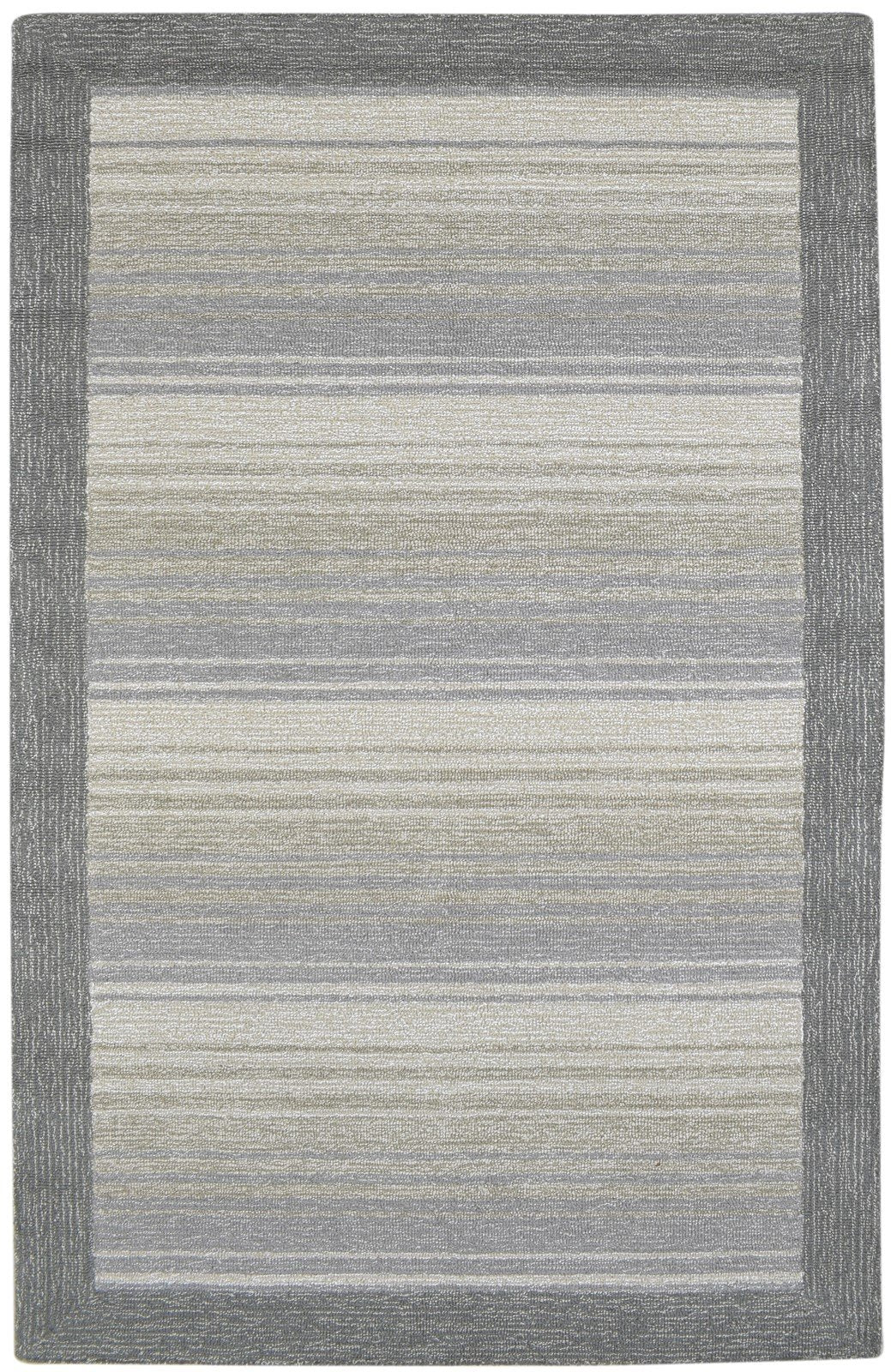 100% Wool / Art Silk Grey Rug 5X8 Modern Hand Tufted Scandinavian Bordered Room Size