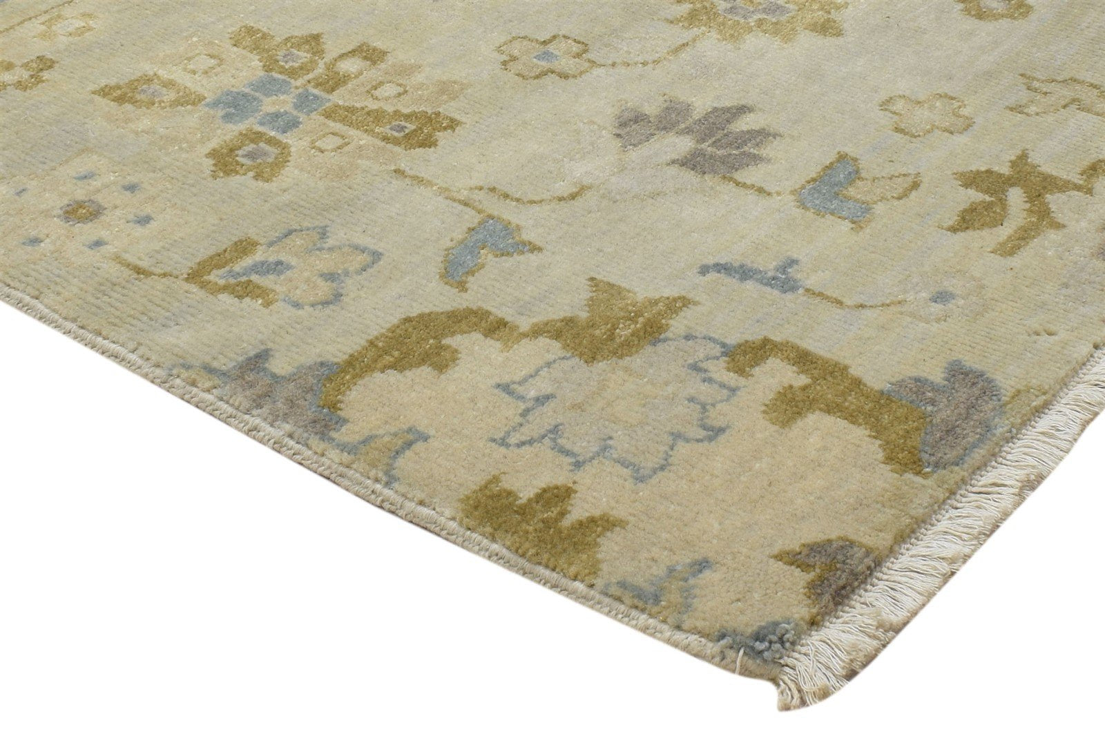 Beige Wool Rug 2' X 3' Persian Hand Knotted Oushak Oriental Small Carpet 