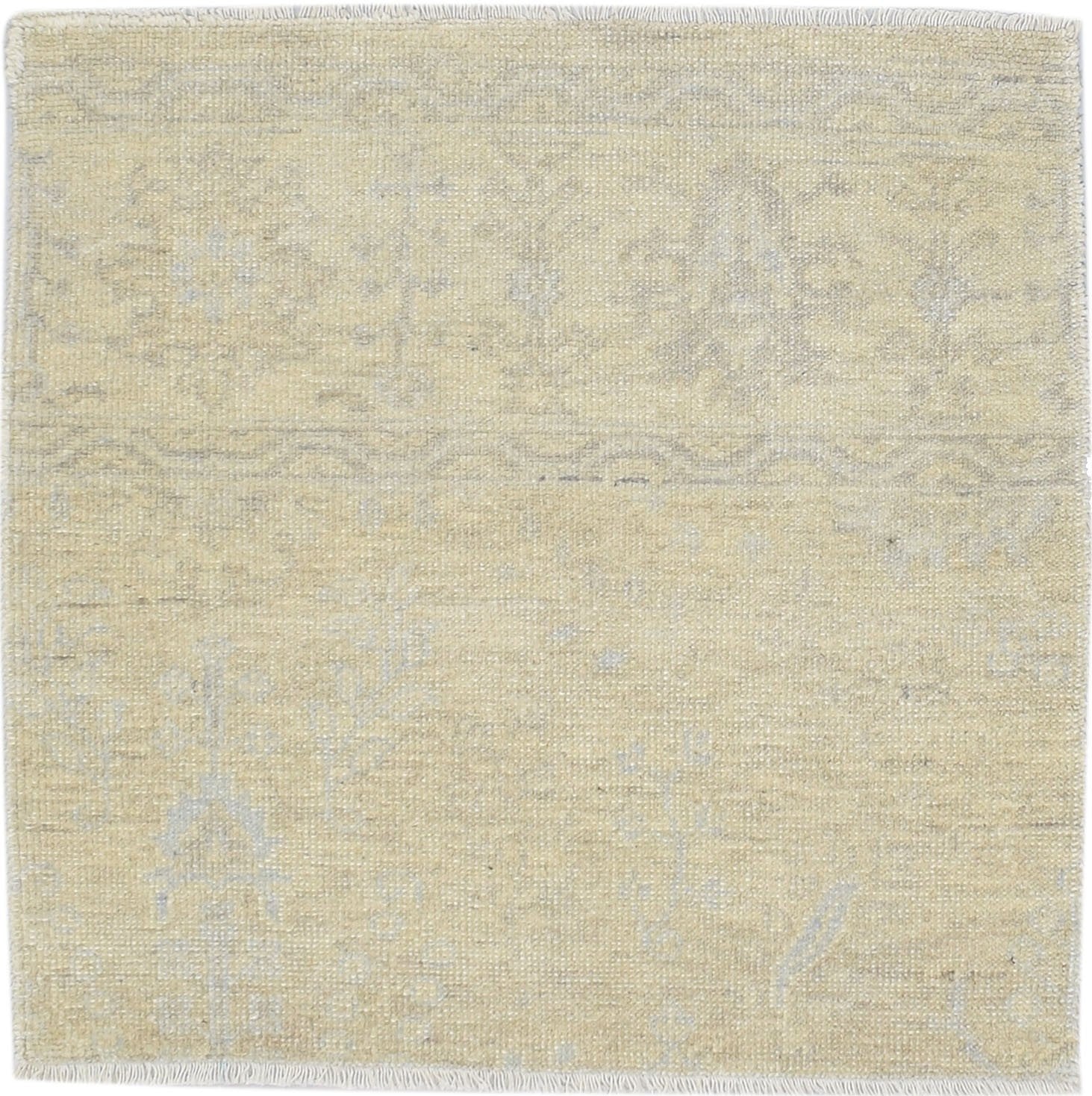 Beige Wool Rug 3' X 2' Persian Hand Knotted Oushak Oriental Room Size Carpet