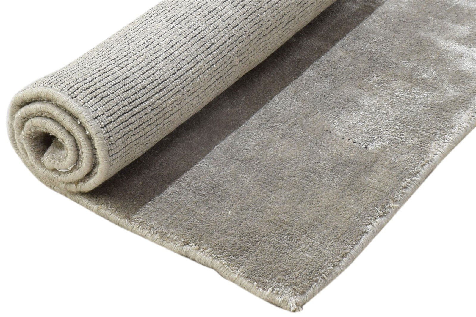 Handloom Beige Pet Yarn Rug 1' X 2' Modern Scandinavian Solid Small Carpet 