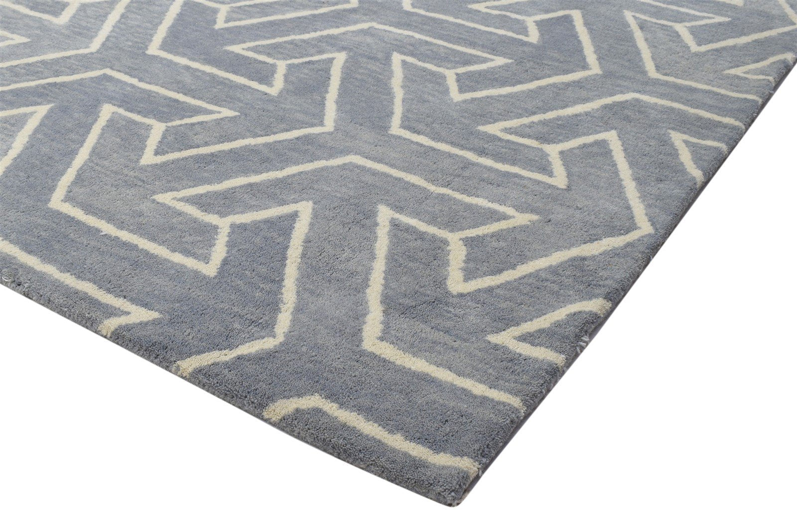 100% Wool Rug 8' X 10' Modern Hand Tufted Scandinavian Arrow Large Carpet 