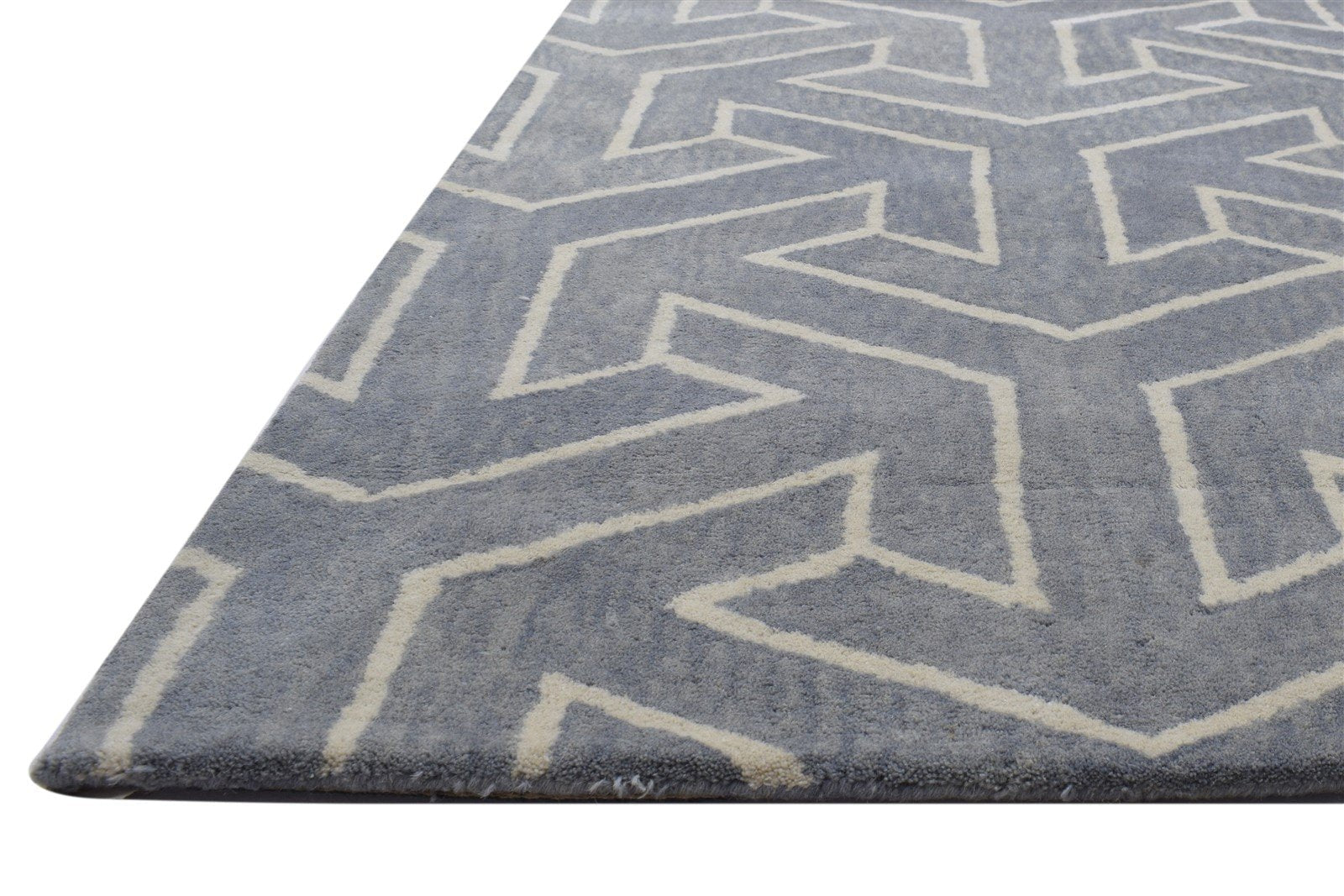 100% Wool Rug 8' X 10' Modern Hand Tufted Scandinavian Arrow Large Carpet