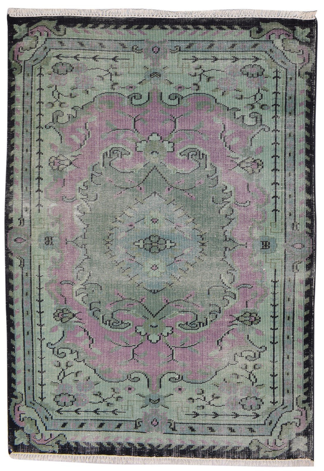 5' X 7' Rug Wool Purple Persian Hand Knotted Kashan Oriental Room Size Carpet