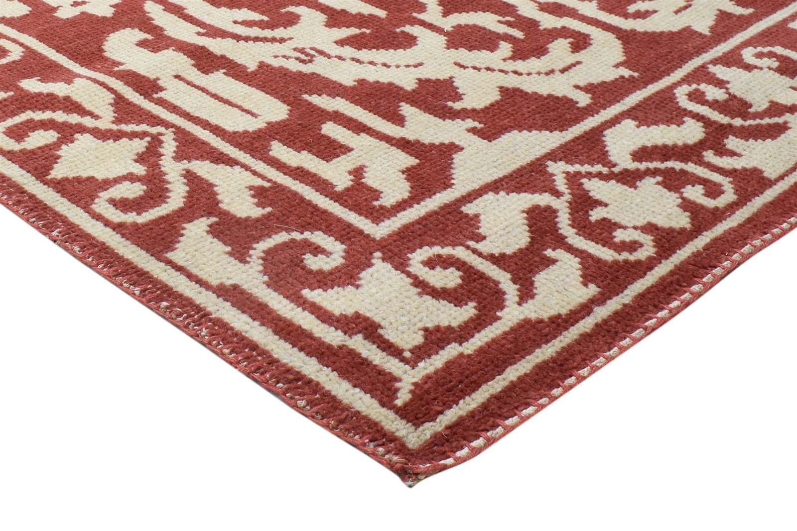 Hand Knotted Red Wool Rug 5' X 8' Persian Oushak Oriental Room Size Carpet 