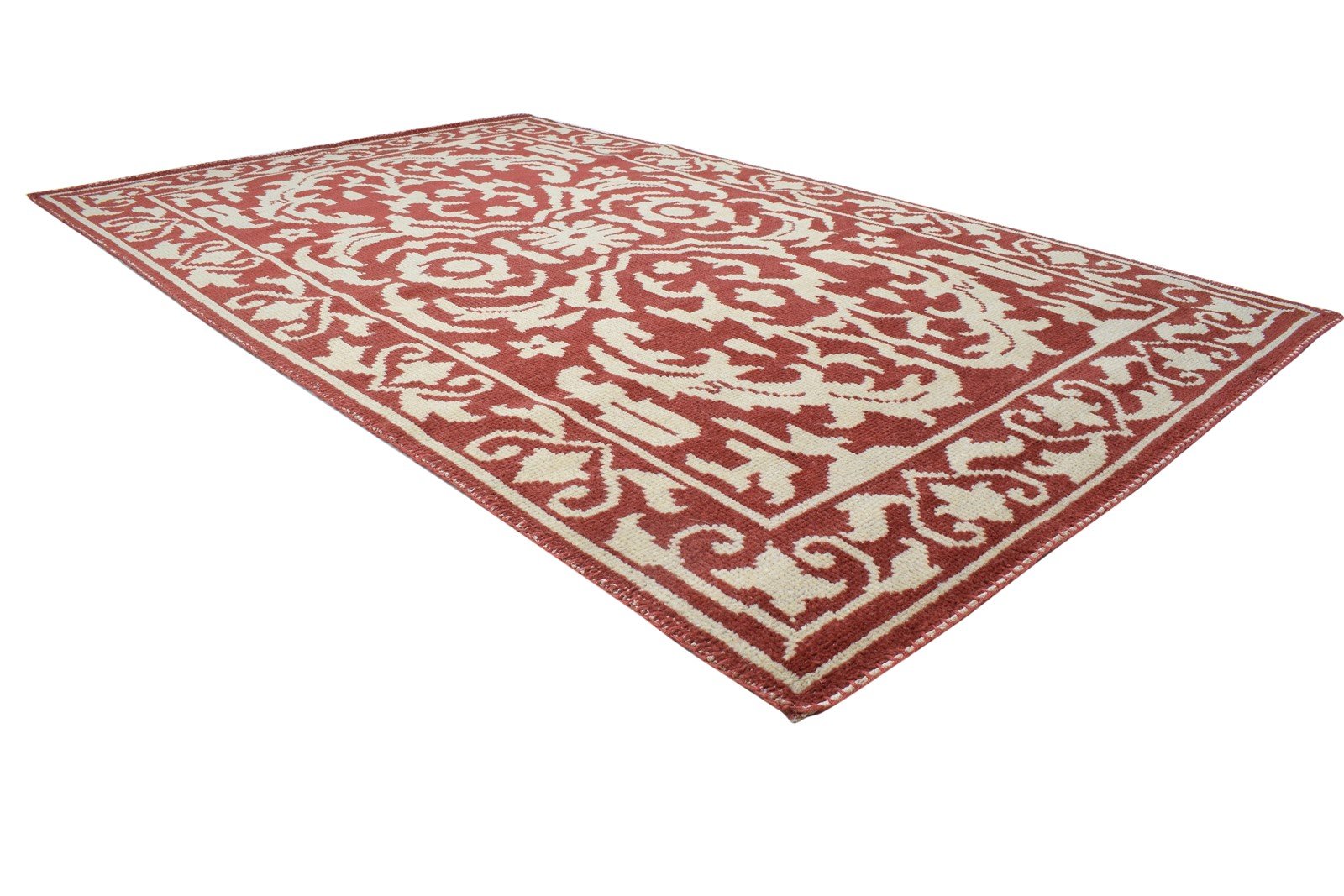 Hand Knotted Red Wool Rug 5' X 8' Persian Oushak Oriental Room Size Carpet 