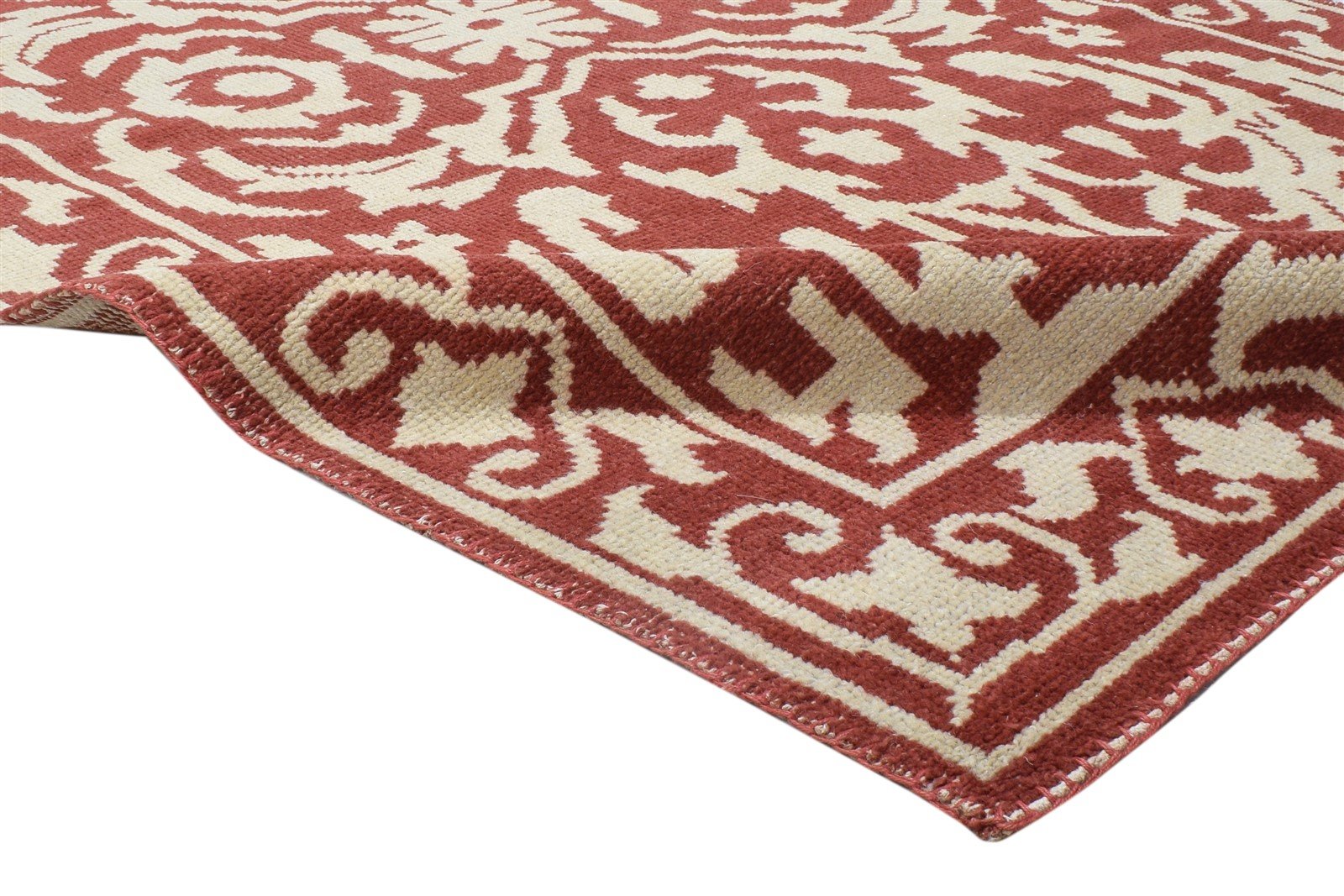 Hand Knotted Red Wool Rug 5' X 8' Persian Oushak Oriental Room Size Carpet 