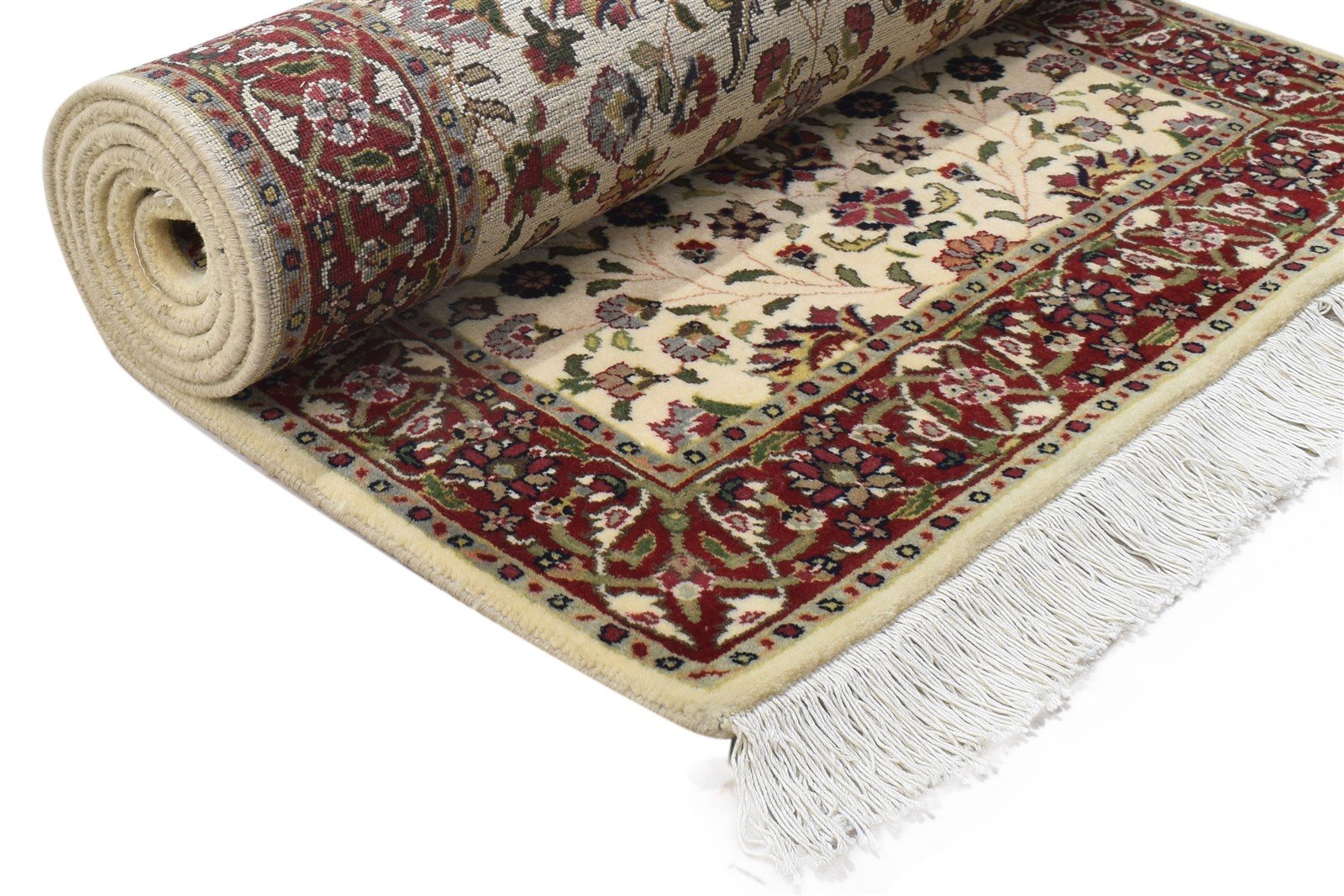 Wool Ivory Rug 3' X 8' Persian Hand Knotted Heriz-Indian Oriental Small Runner 