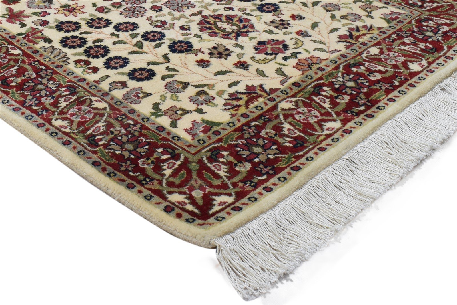 Wool Ivory Rug 3' X 8' Persian Hand Knotted Heriz-Indian Oriental Small Runner 