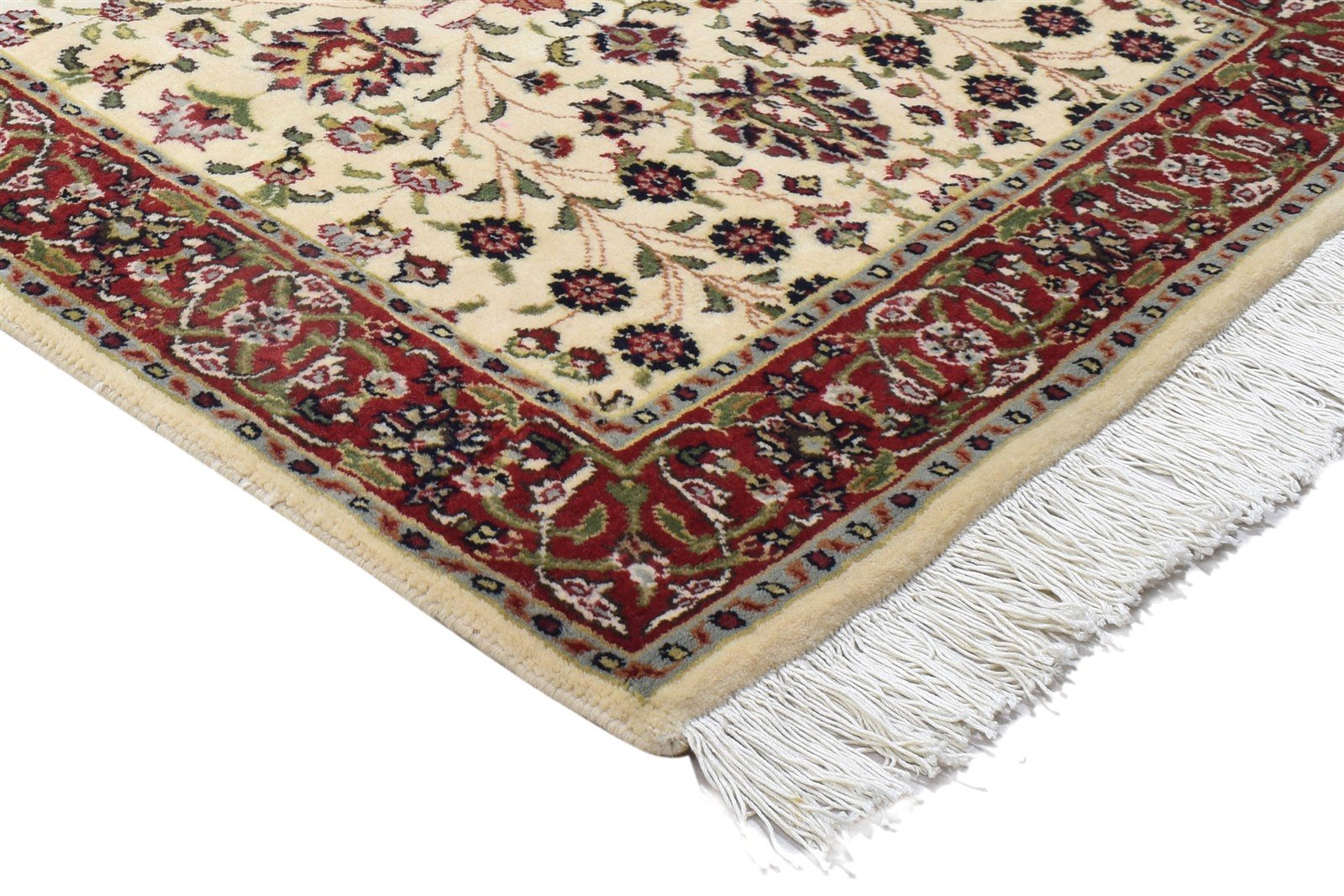 Wool Ivory Rug 3' X 10' Persian Hand Knotted Heriz-Indian Oriental Small Runner 