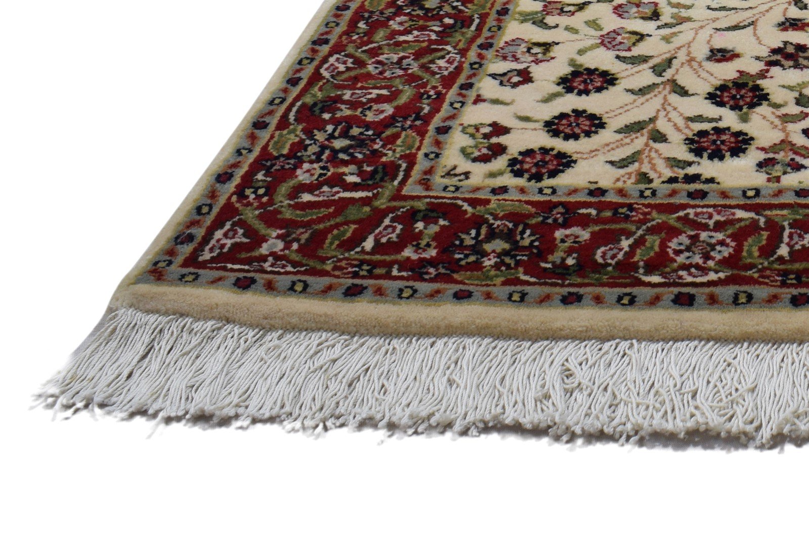 Wool Ivory Rug 3' X 10' Persian Hand Knotted Heriz-Indian Oriental Small Runner