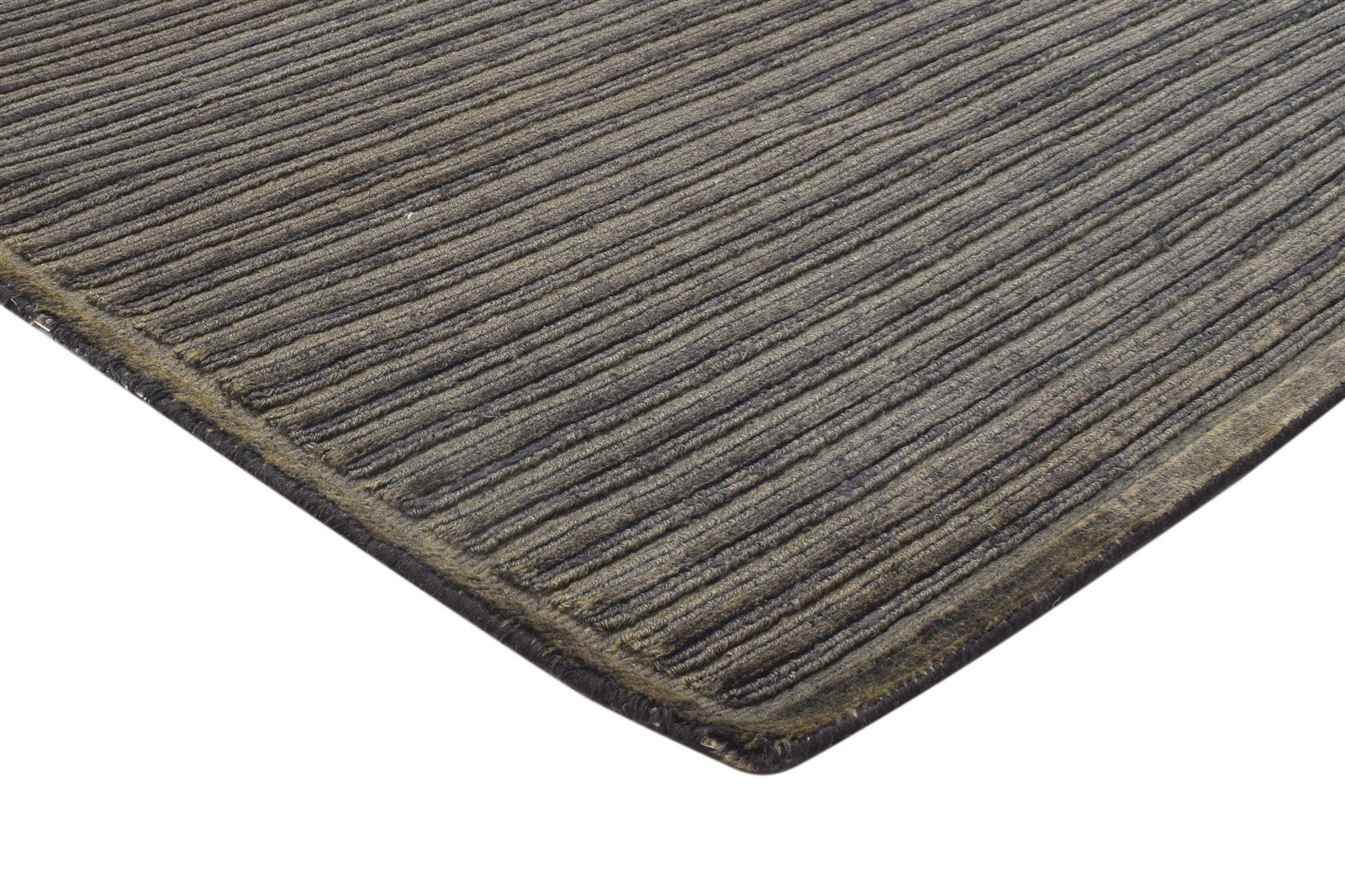 5' X 8' Rug Wool Brown Modern Hand Knotted Scandinavian Striped Room Size Carpet 