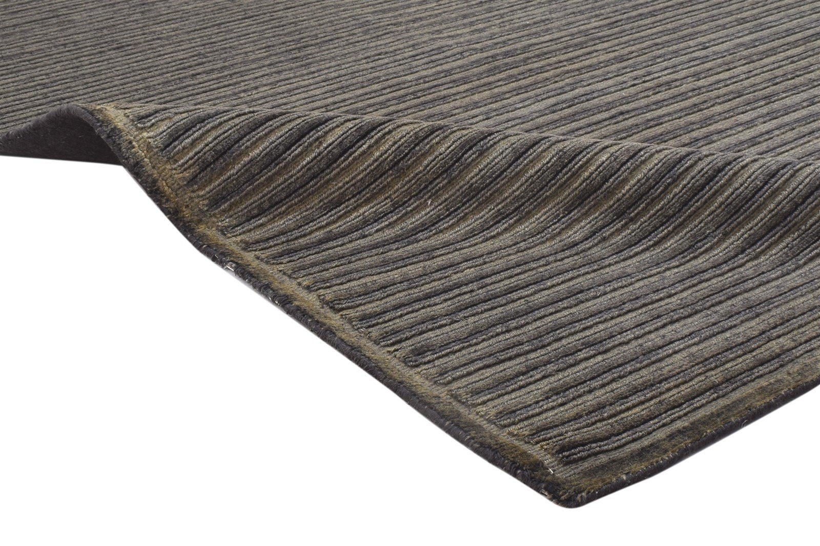 5' X 8' Rug Wool Brown Modern Hand Knotted Scandinavian Striped Room Size Carpet 